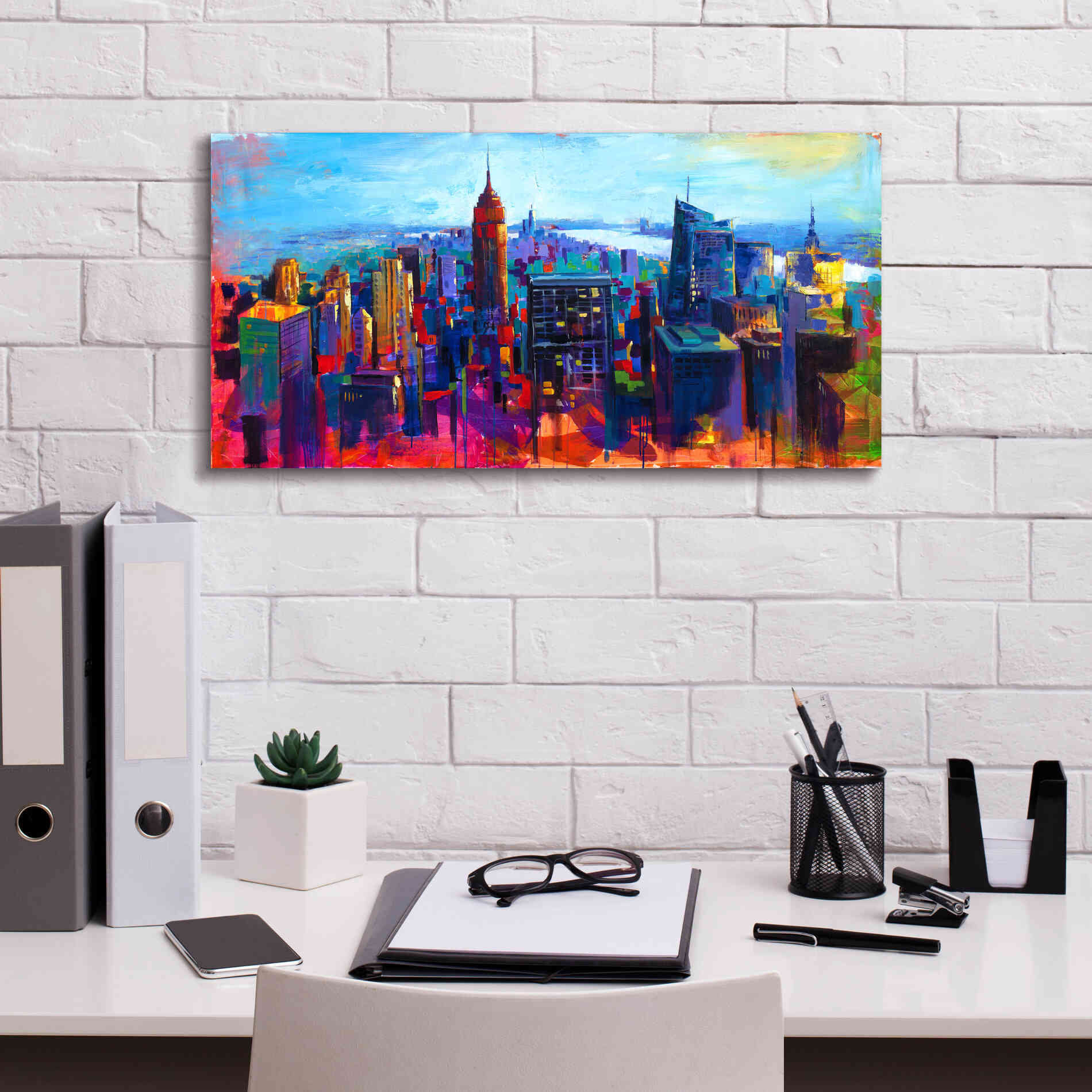 'New York Color' by Epic Portfolio, Giclee Canvas Wall Art,24x12