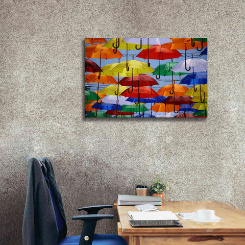 Image of 'Raining Umbrellas' by Epic Portfolio, Giclee Canvas Wall Art,40x26