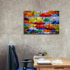 'Raining Umbrellas' by Epic Portfolio, Giclee Canvas Wall Art,40x26