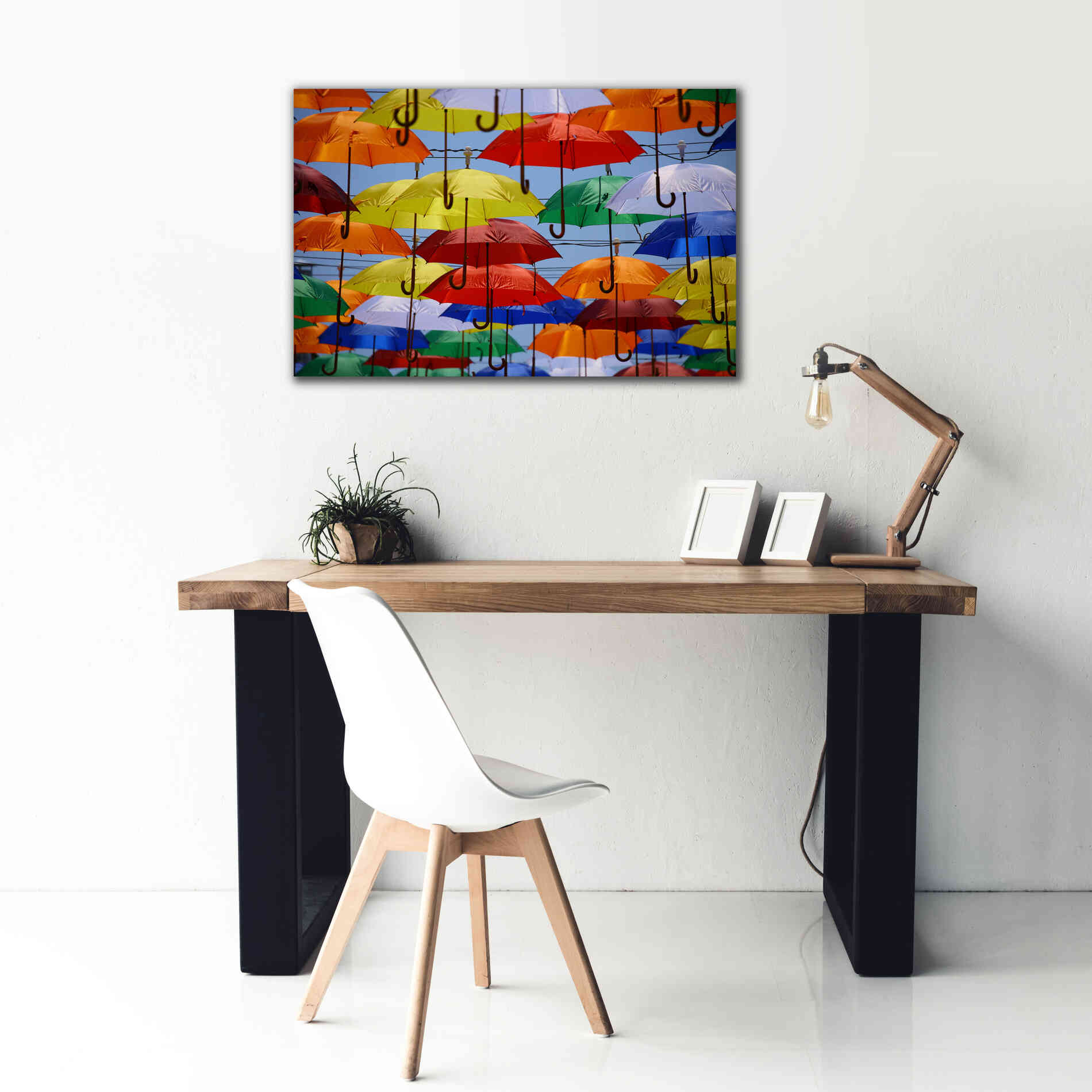 'Raining Umbrellas' by Epic Portfolio, Giclee Canvas Wall Art,40x26