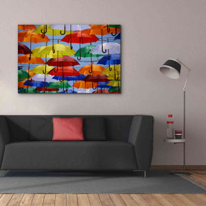 'Raining Umbrellas' by Epic Portfolio, Giclee Canvas Wall Art,60x40