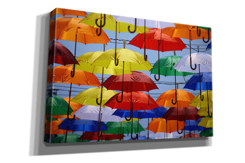 Image of 'Raining Umbrellas' by Epic Portfolio, Giclee Canvas Wall Art