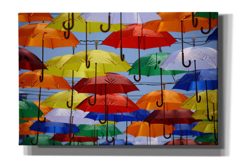 Image of 'Raining Umbrellas' by Epic Portfolio, Giclee Canvas Wall Art