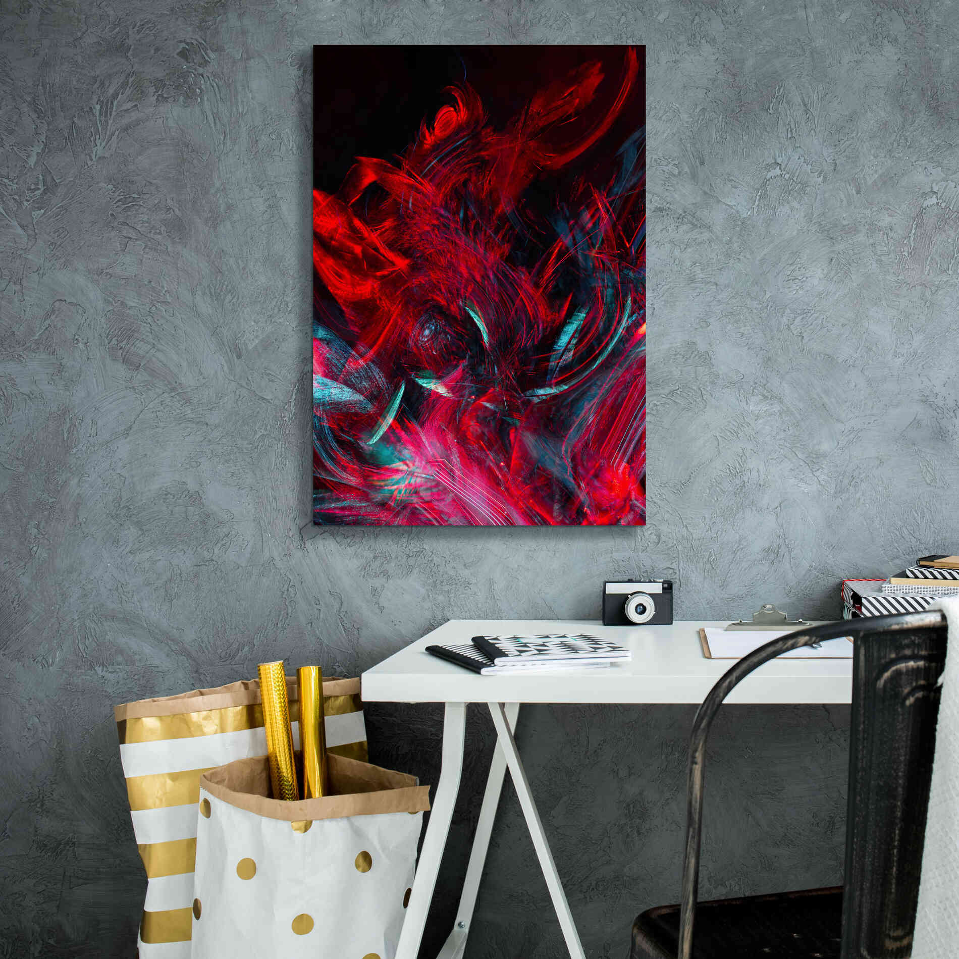 'Red Inferno' by Epic Portfolio, Giclee Canvas Wall Art,18x26