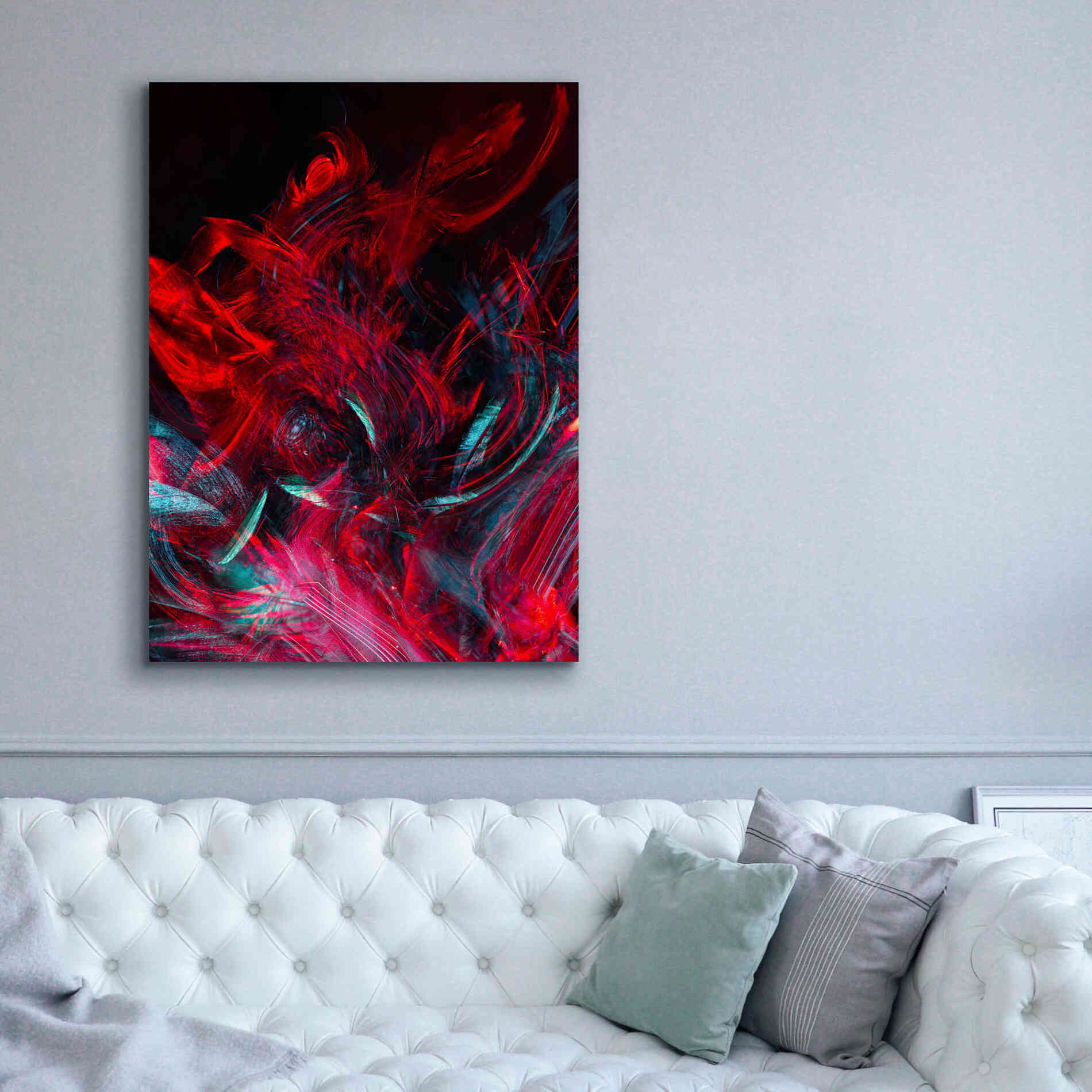 'Red Inferno' by Epic Portfolio, Giclee Canvas Wall Art,40x54