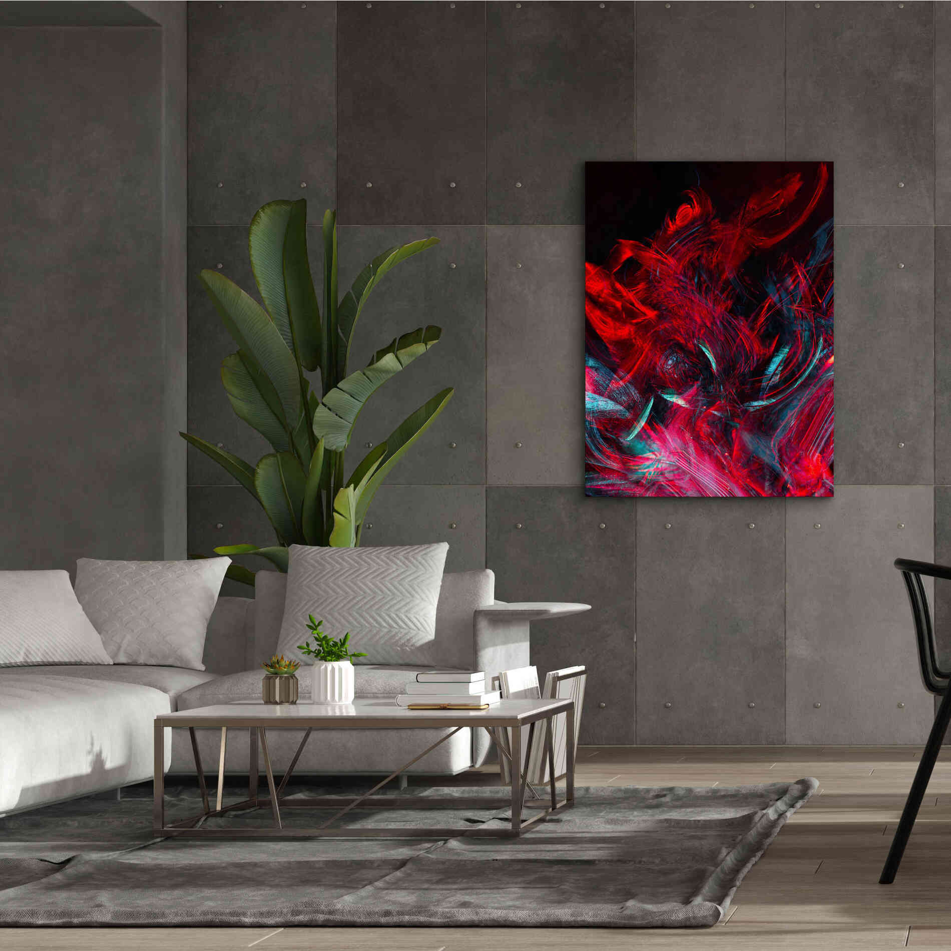'Red Inferno' by Epic Portfolio, Giclee Canvas Wall Art,40x54