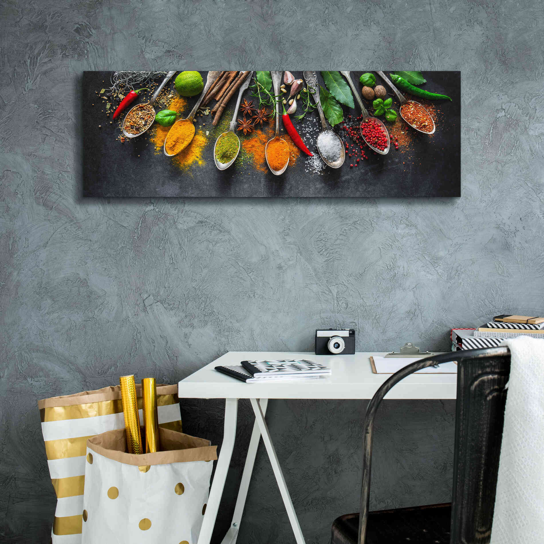 'Spicy World Ii' by Epic Portfolio, Giclee Canvas Wall Art,36x12