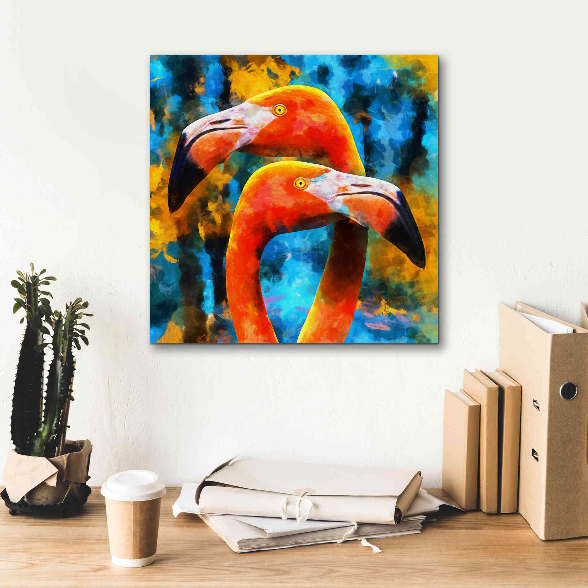 'The Lost Flamingos ' by Epic Portfolio, Giclee Canvas Wall Art,18x18