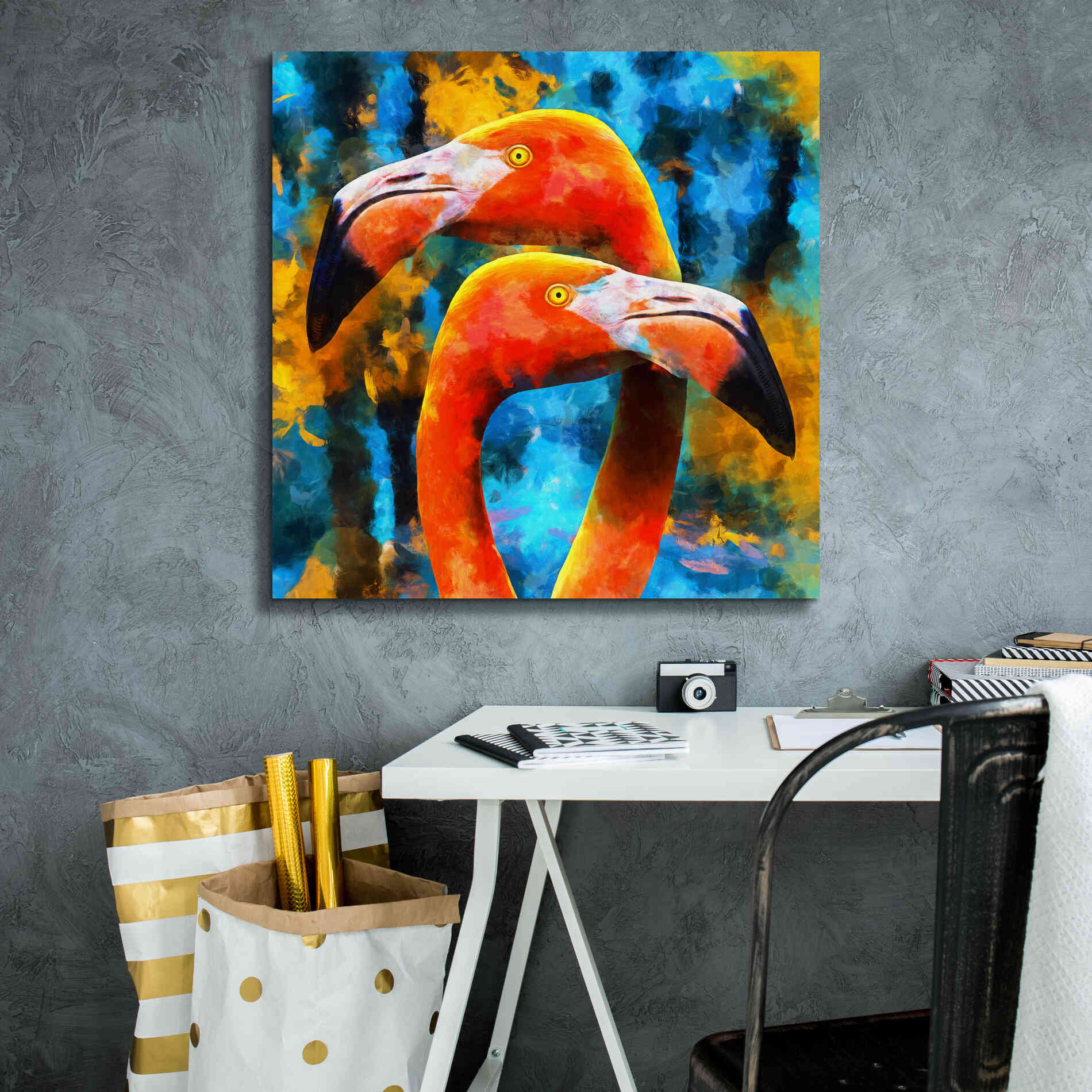 'The Lost Flamingos ' by Epic Portfolio, Giclee Canvas Wall Art,26x26