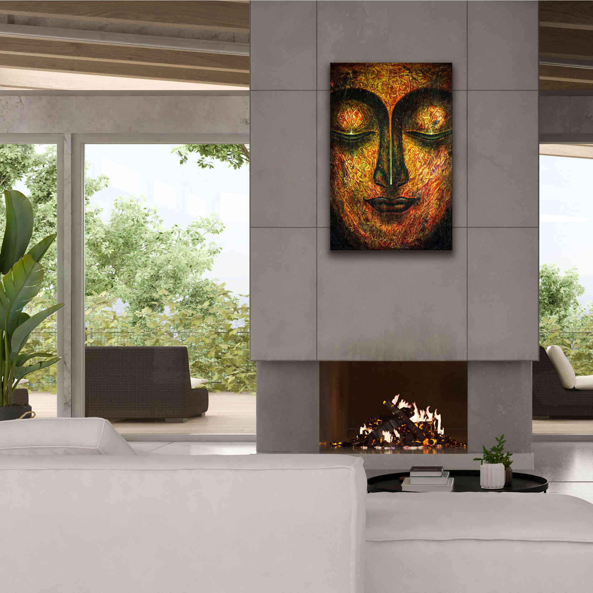 'Tranquil Budha' by Epic Portfolio, Giclee Canvas Wall Art,26x40
