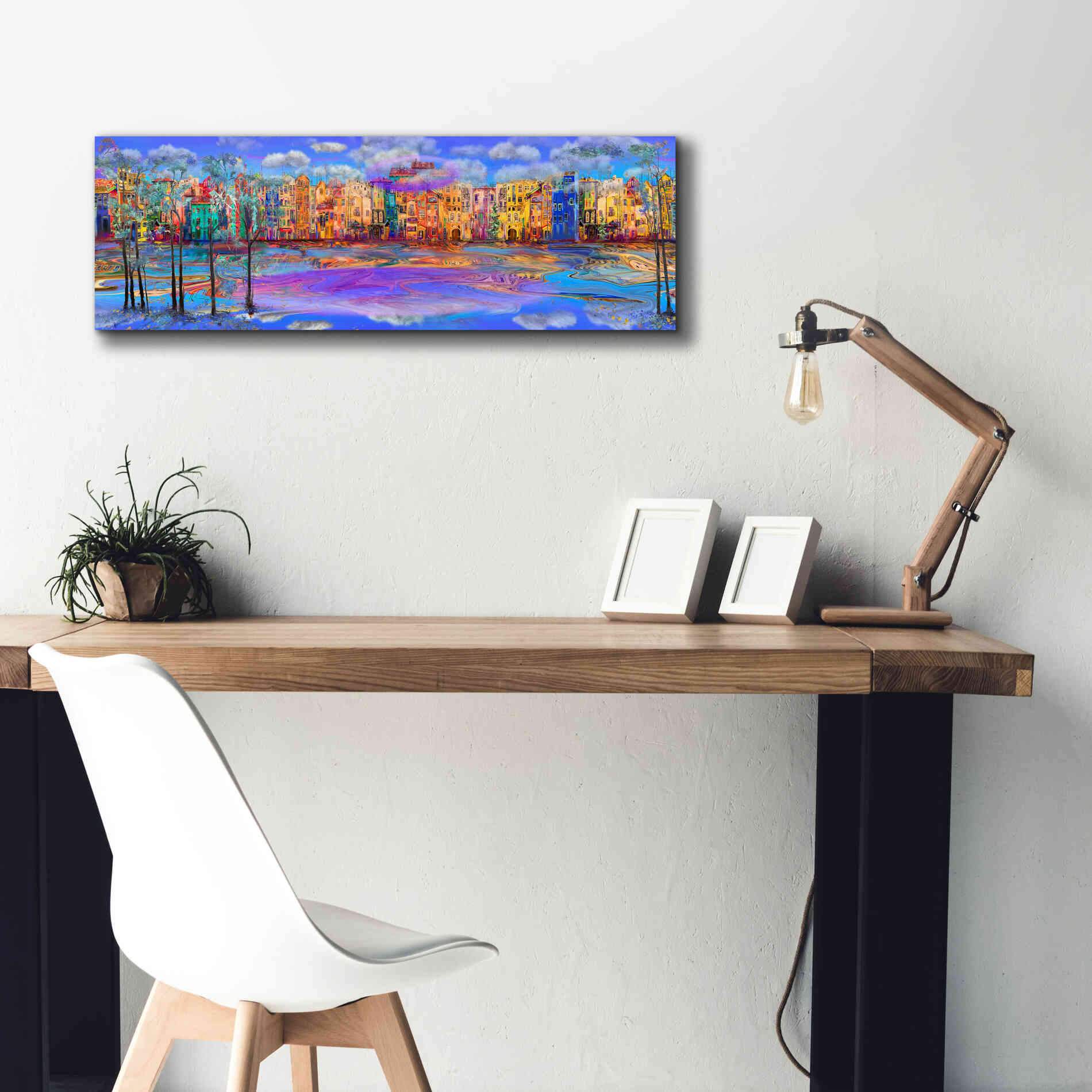 'Trippy Amsterdam' by Epic Portfolio, Giclee Canvas Wall Art,36x12
