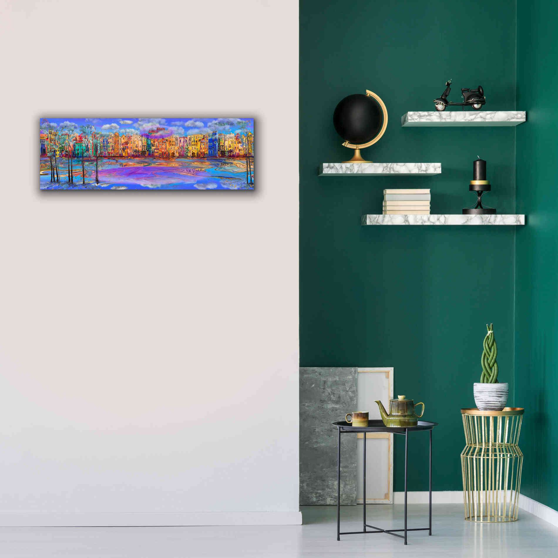 'Trippy Amsterdam' by Epic Portfolio, Giclee Canvas Wall Art,36x12