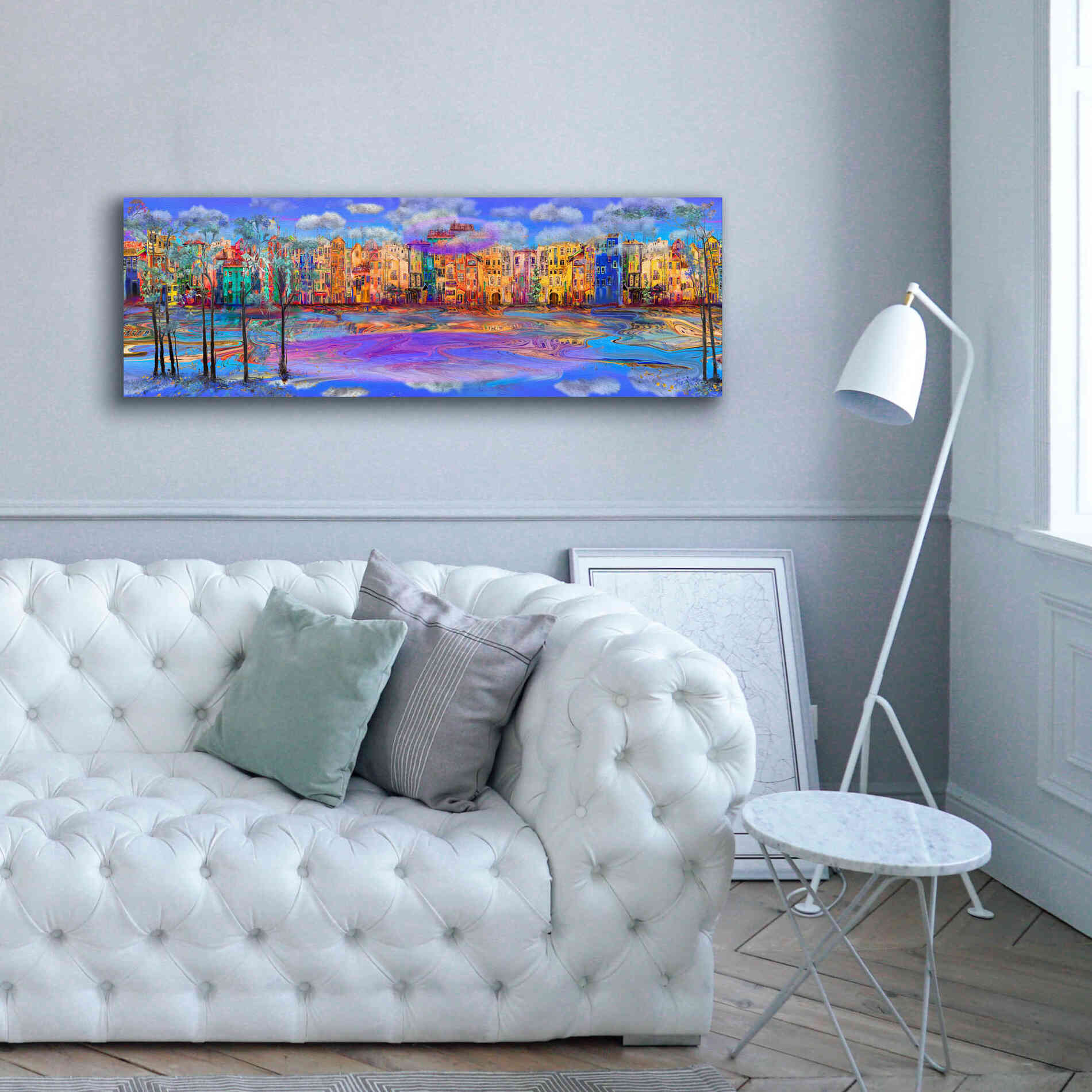 'Trippy Amsterdam' by Epic Portfolio, Giclee Canvas Wall Art,60x20