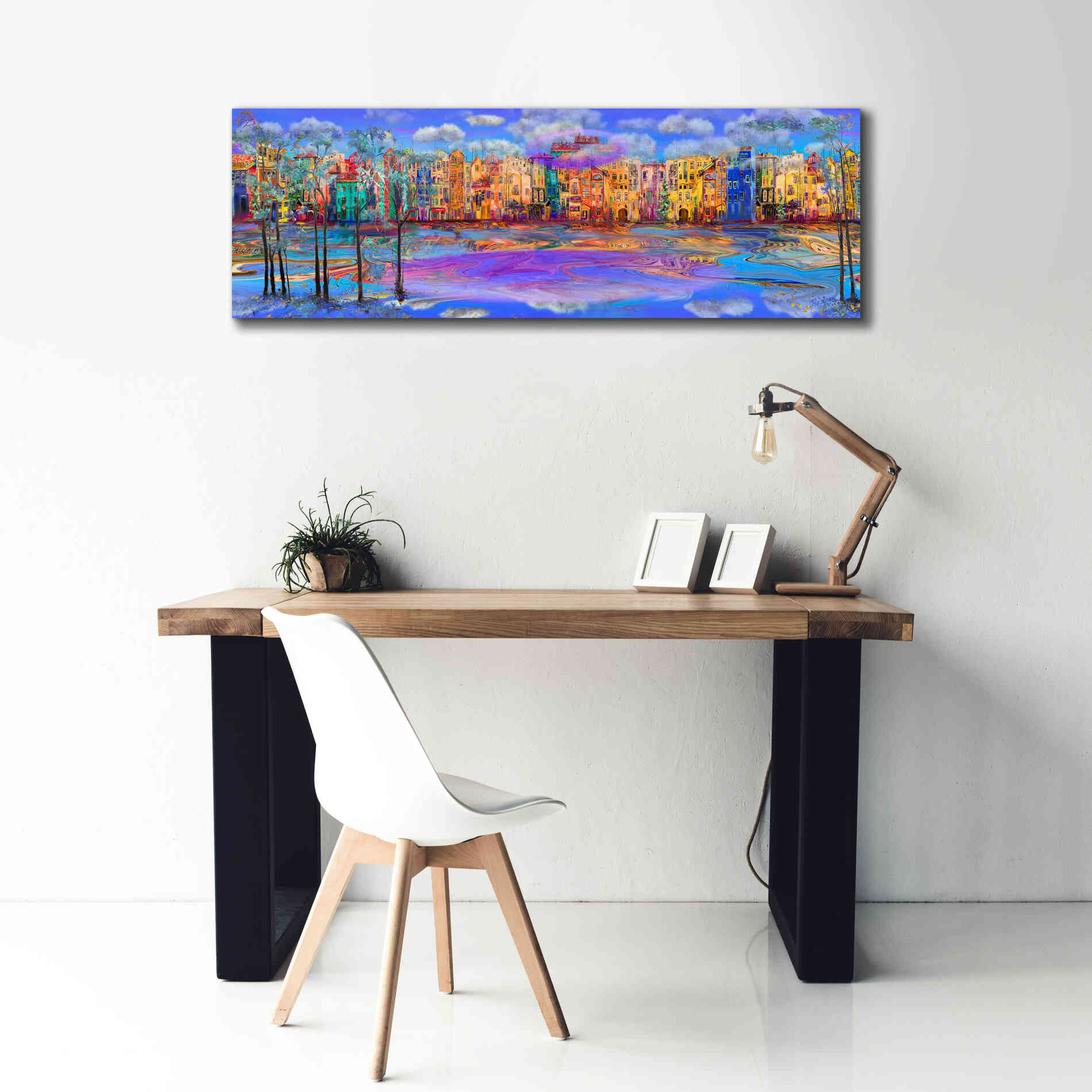 'Trippy Amsterdam' by Epic Portfolio, Giclee Canvas Wall Art,60x20