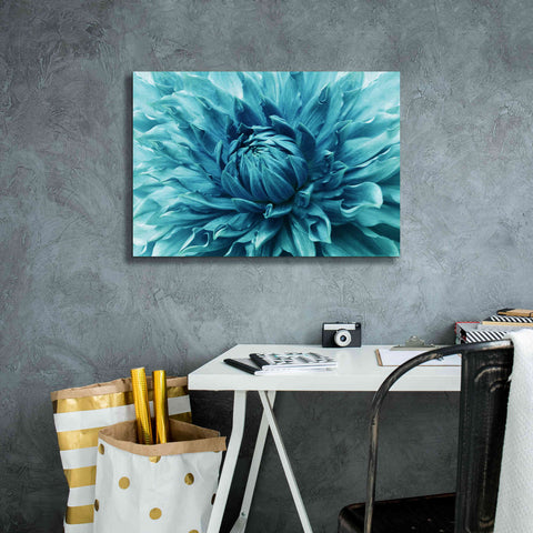Image of 'Turquoise Dahlia' by Epic Portfolio, Giclee Canvas Wall Art,26x18