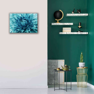 'Turquoise Dahlia' by Epic Portfolio, Giclee Canvas Wall Art,26x18