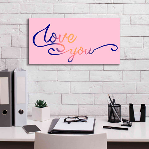 'Love You Sunrise' by Epic Portfolio, Giclee Canvas Wall Art,24x12