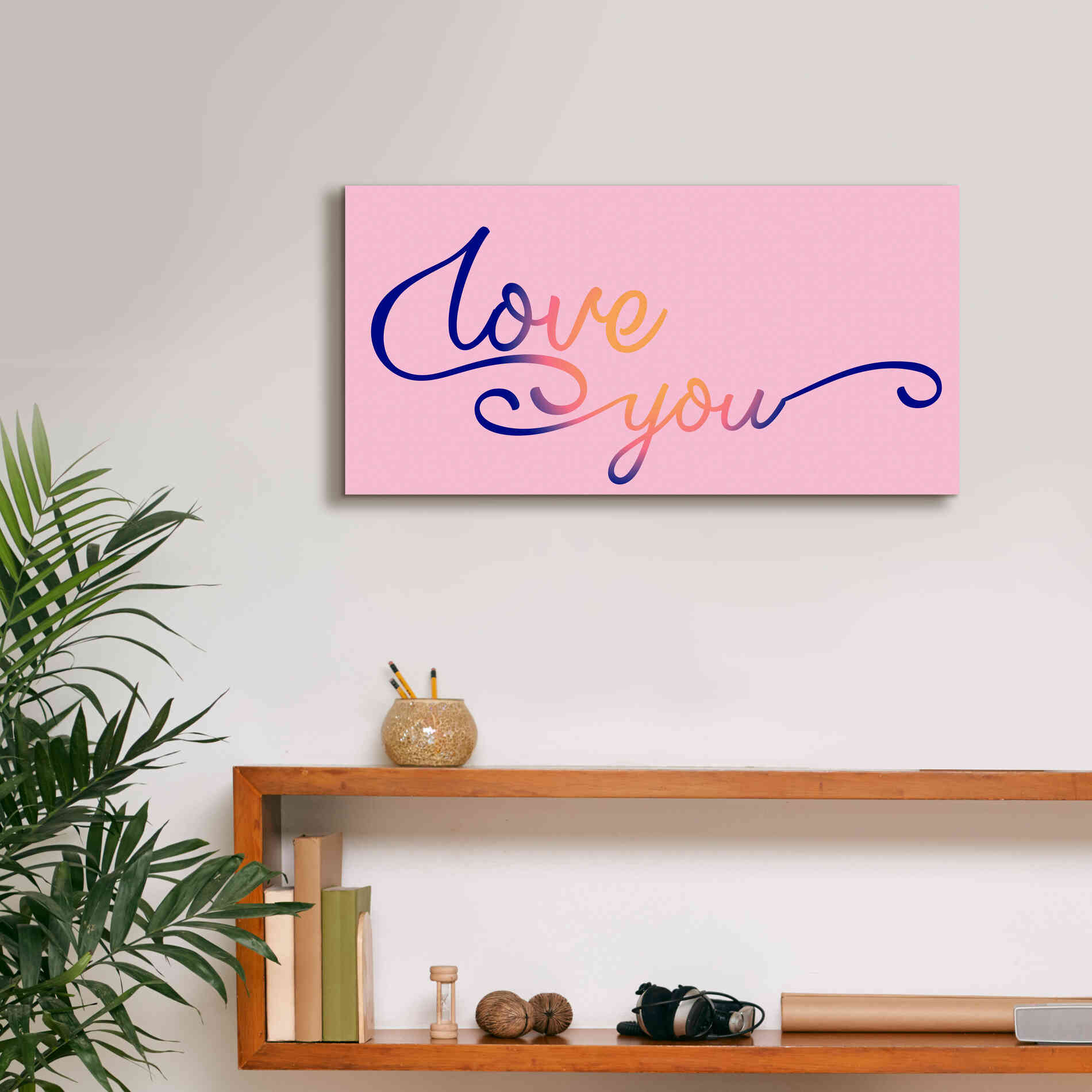 'Love You Sunrise' by Epic Portfolio, Giclee Canvas Wall Art,24x12