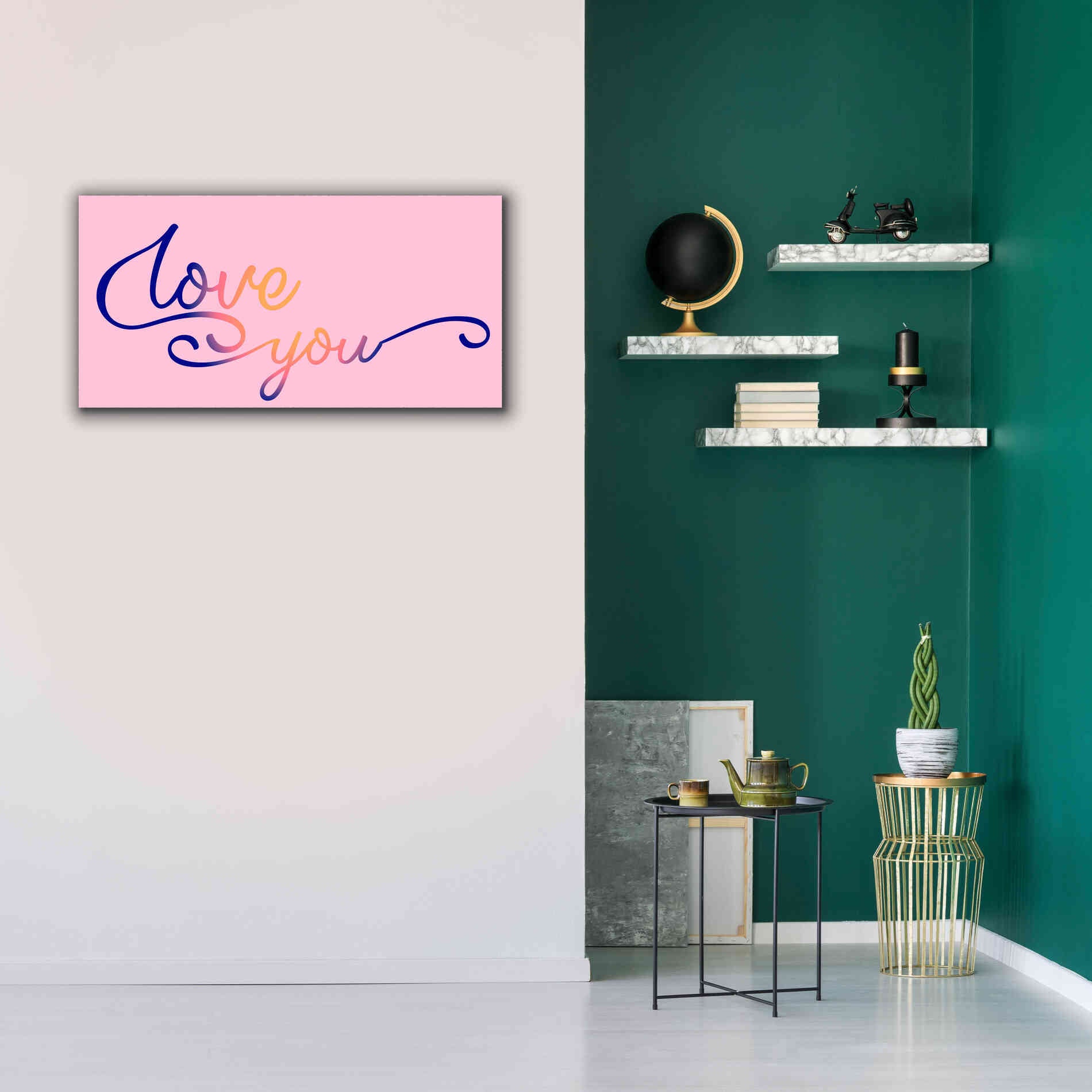 'Love You Sunrise' by Epic Portfolio, Giclee Canvas Wall Art,40x20