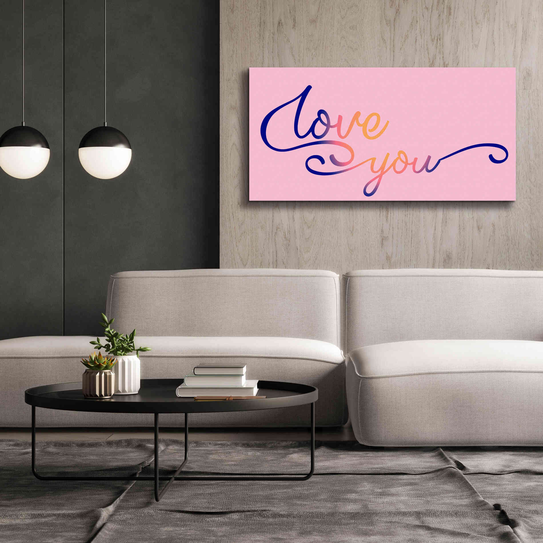 'Love You Sunrise' by Epic Portfolio, Giclee Canvas Wall Art,60x30