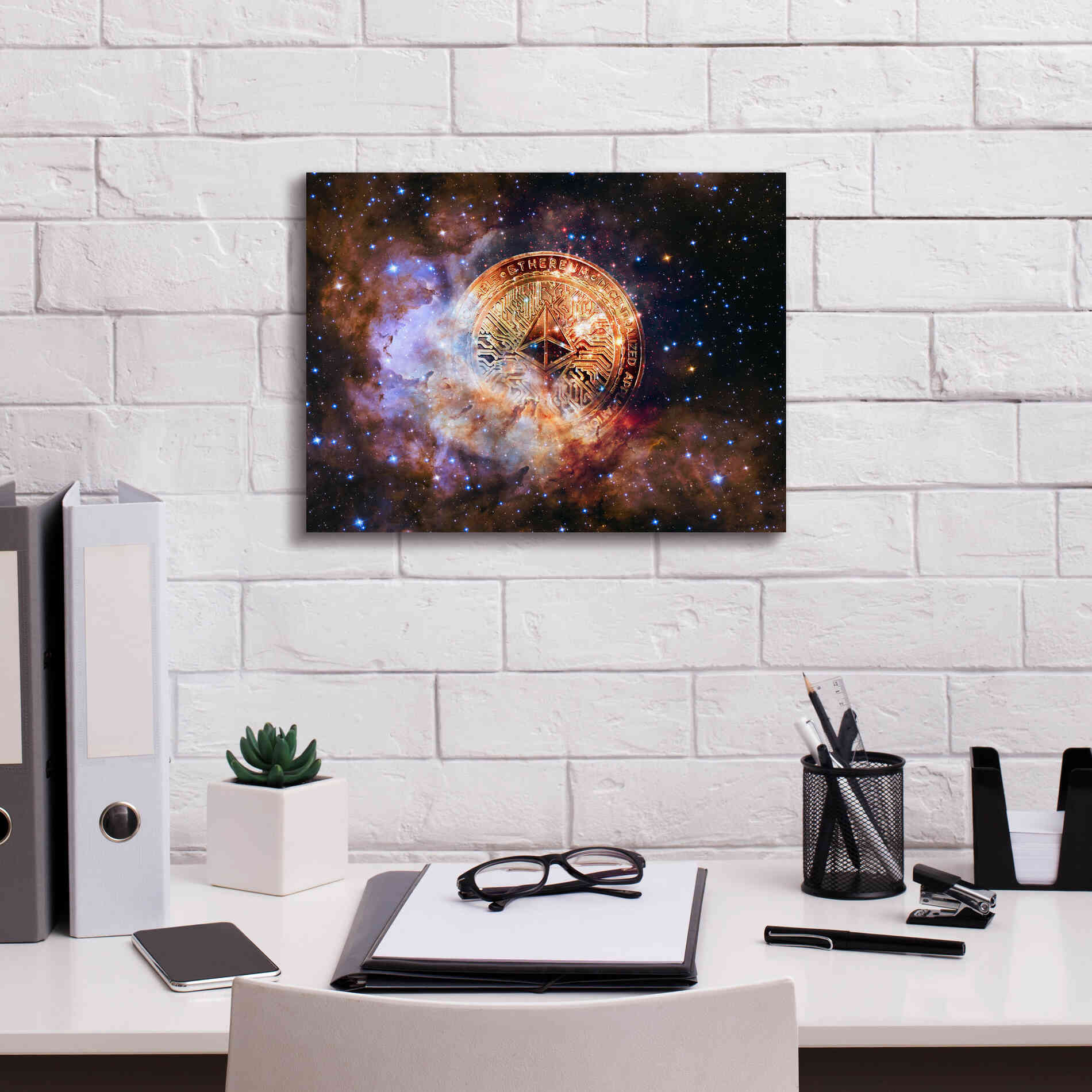 'Ethereum Nebula' by Epic Portfolio, Giclee Canvas Wall Art,16x12