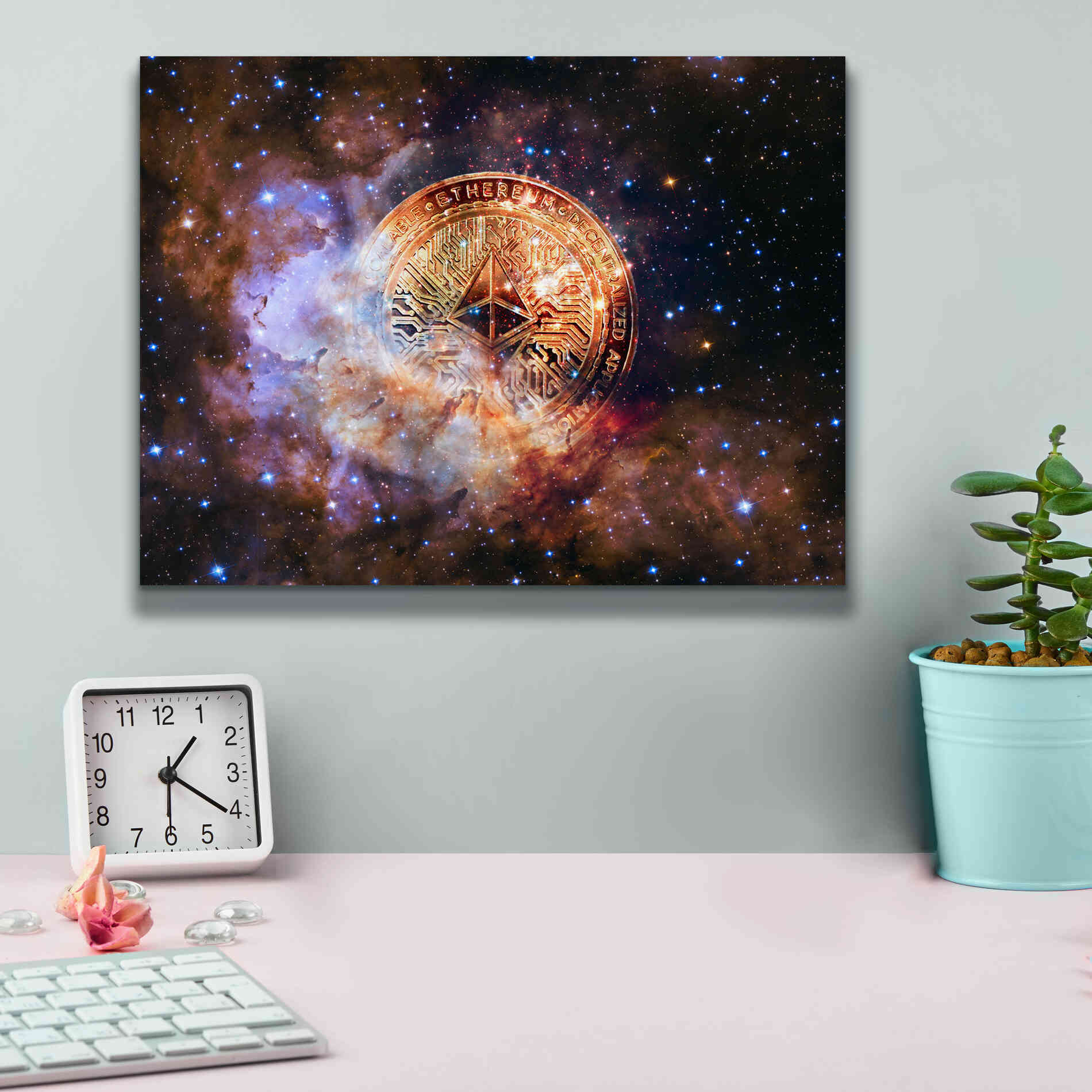 'Ethereum Nebula' by Epic Portfolio, Giclee Canvas Wall Art,16x12