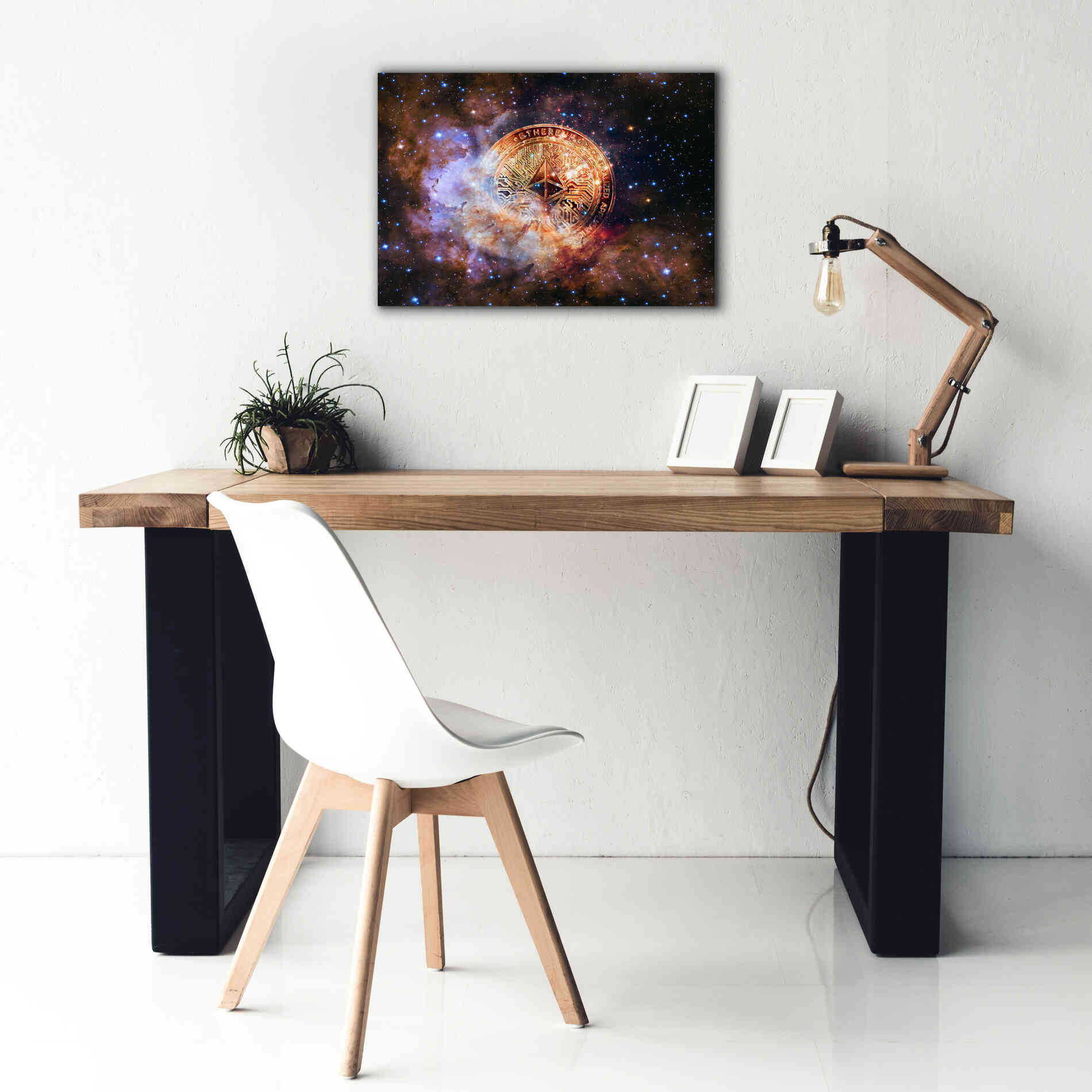 'Ethereum Nebula' by Epic Portfolio, Giclee Canvas Wall Art,26x18