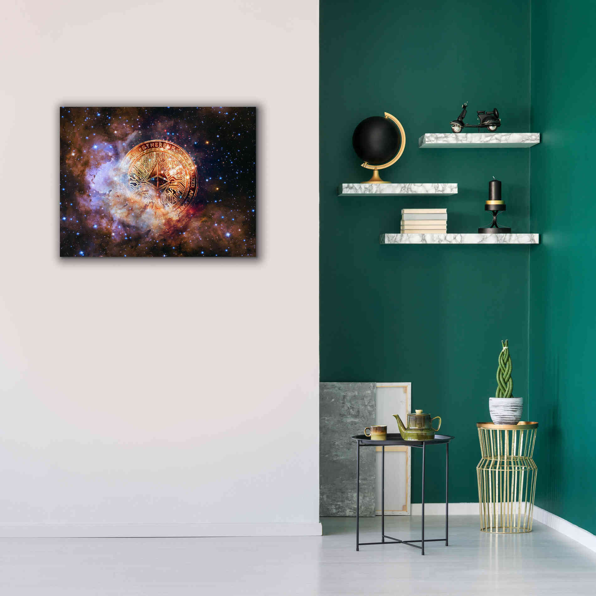 'Ethereum Nebula' by Epic Portfolio, Giclee Canvas Wall Art,34x26