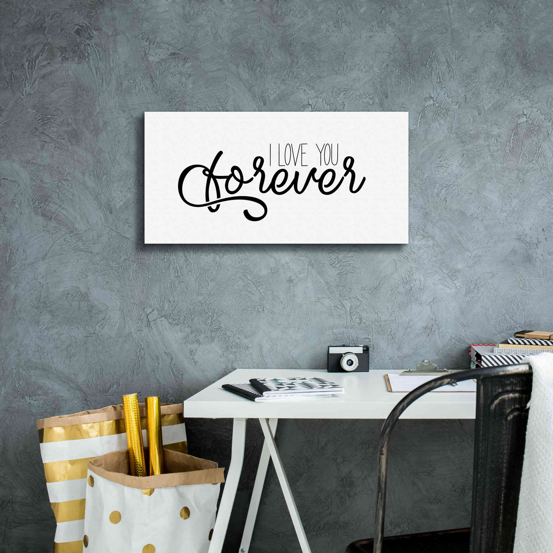 'I Love You Forever' by Epic Portfolio, Giclee Canvas Wall Art,24x12