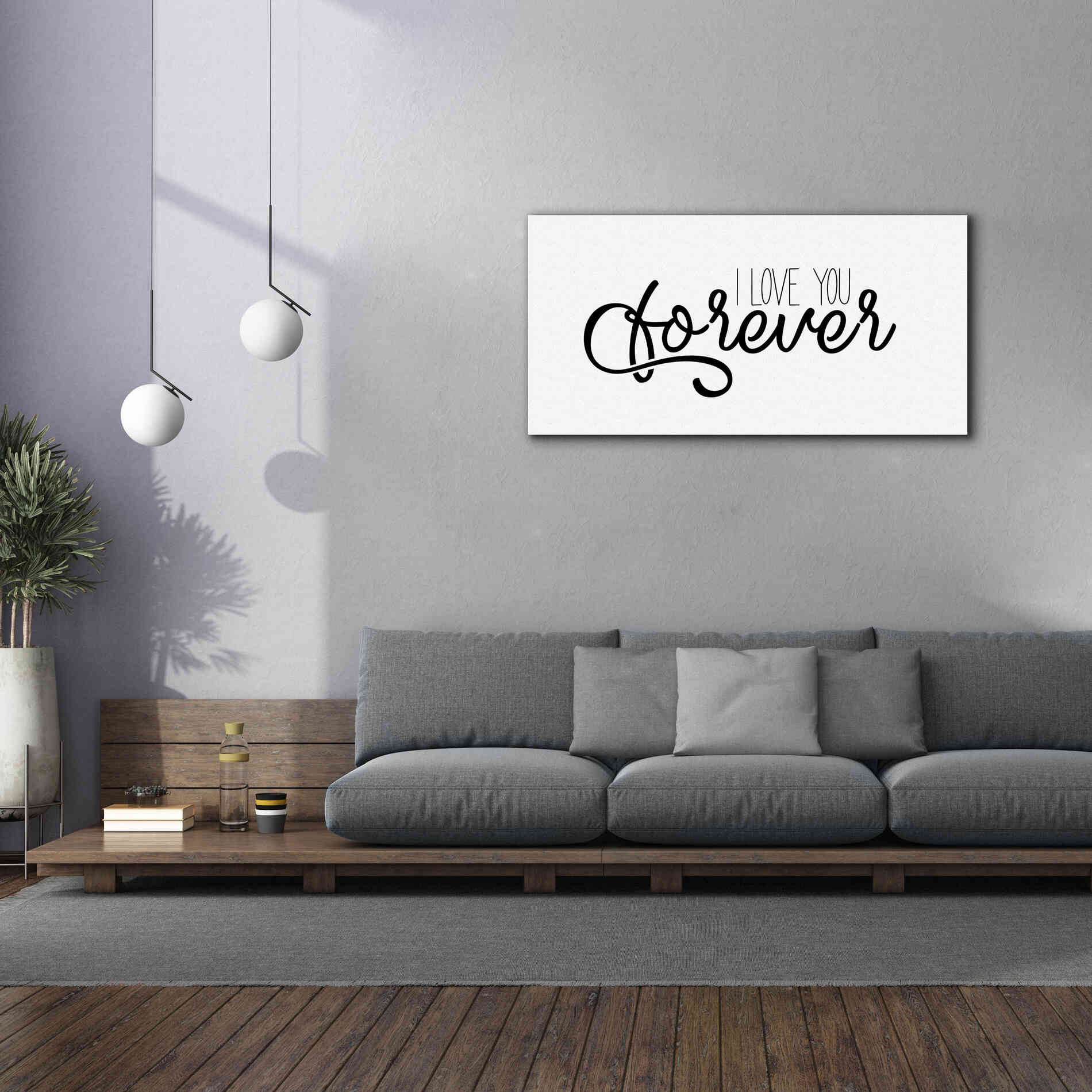 'I Love You Forever' by Epic Portfolio, Giclee Canvas Wall Art,60x30