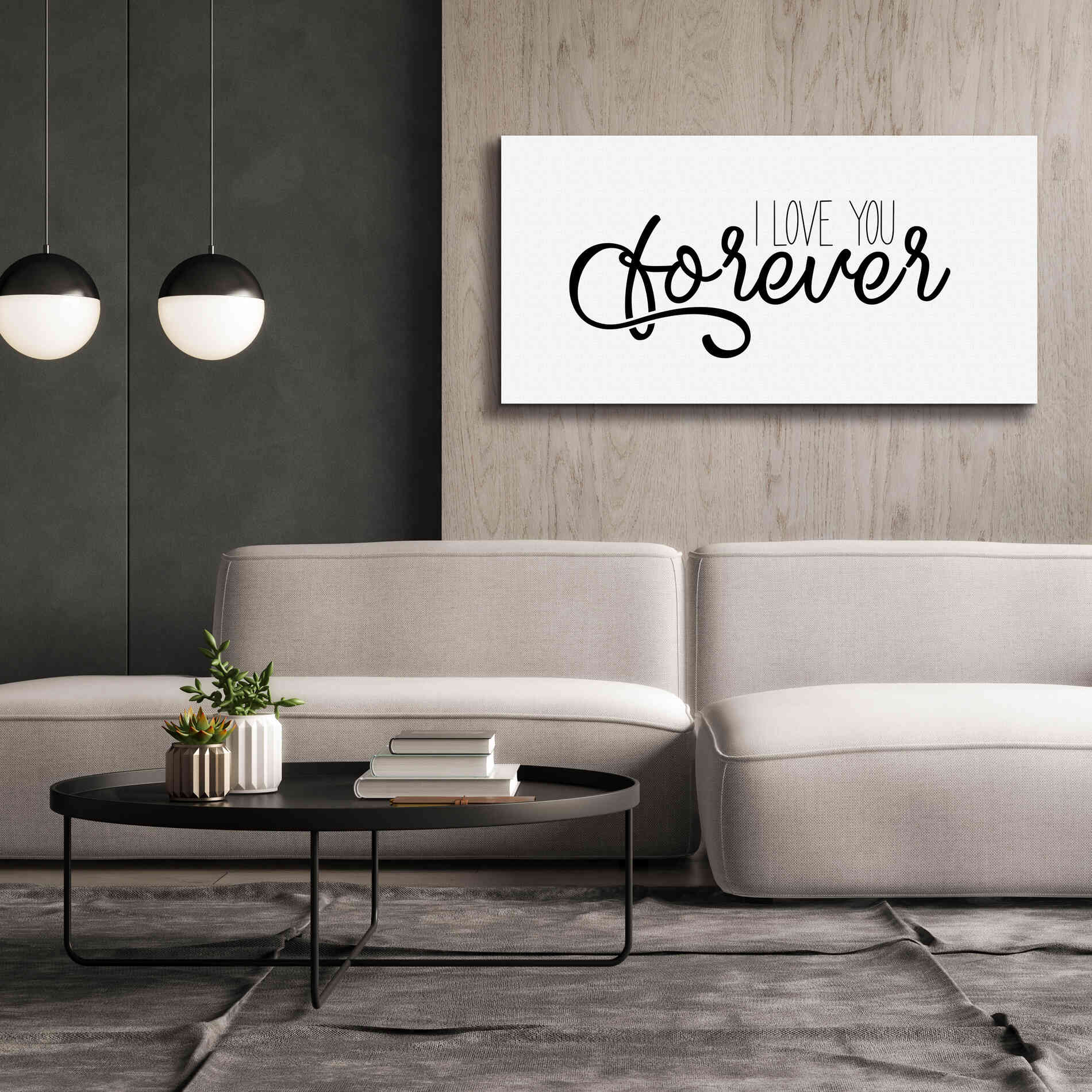 'I Love You Forever' by Epic Portfolio, Giclee Canvas Wall Art,60x30