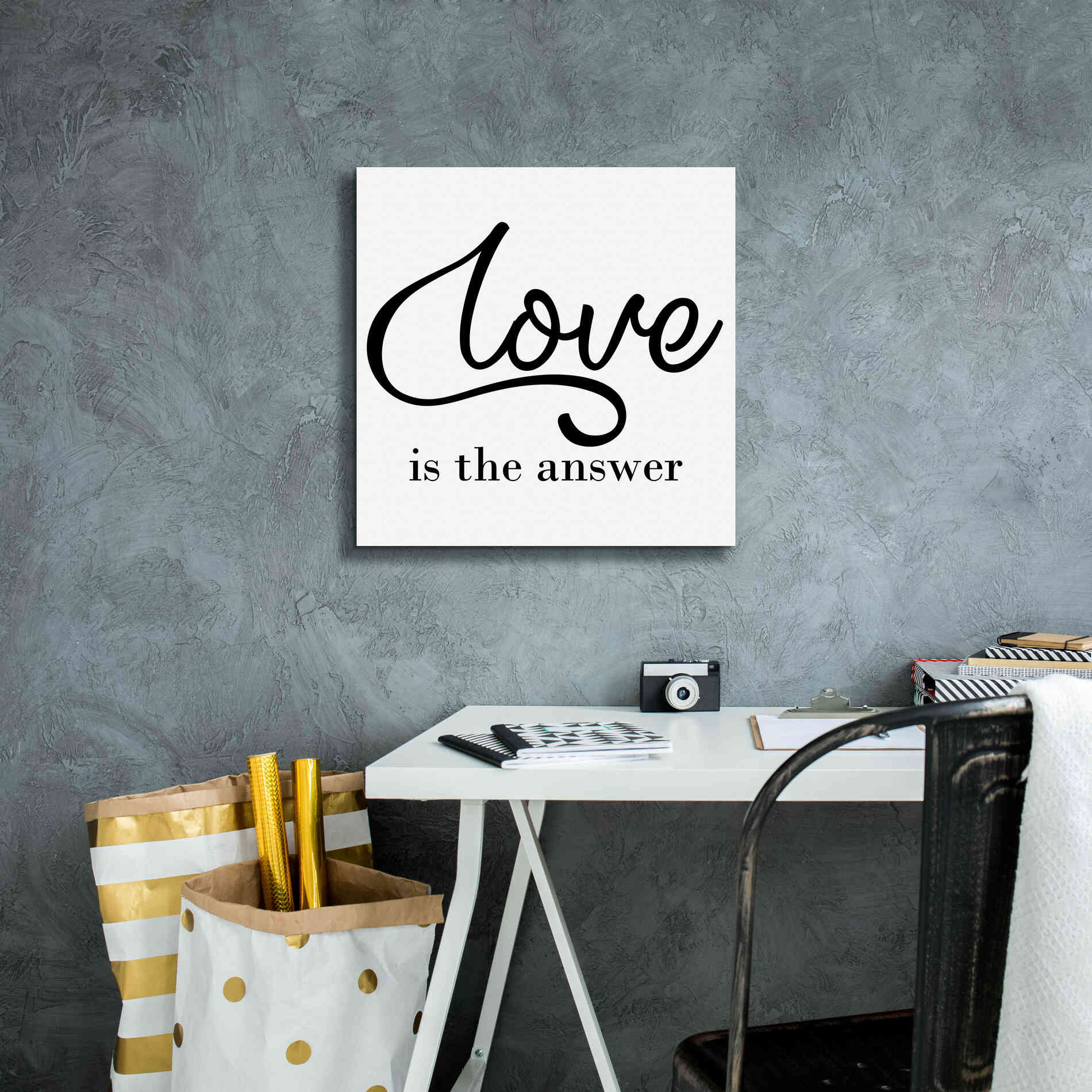'Love Is The Answer' by Epic Portfolio, Giclee Canvas Wall Art,18x18