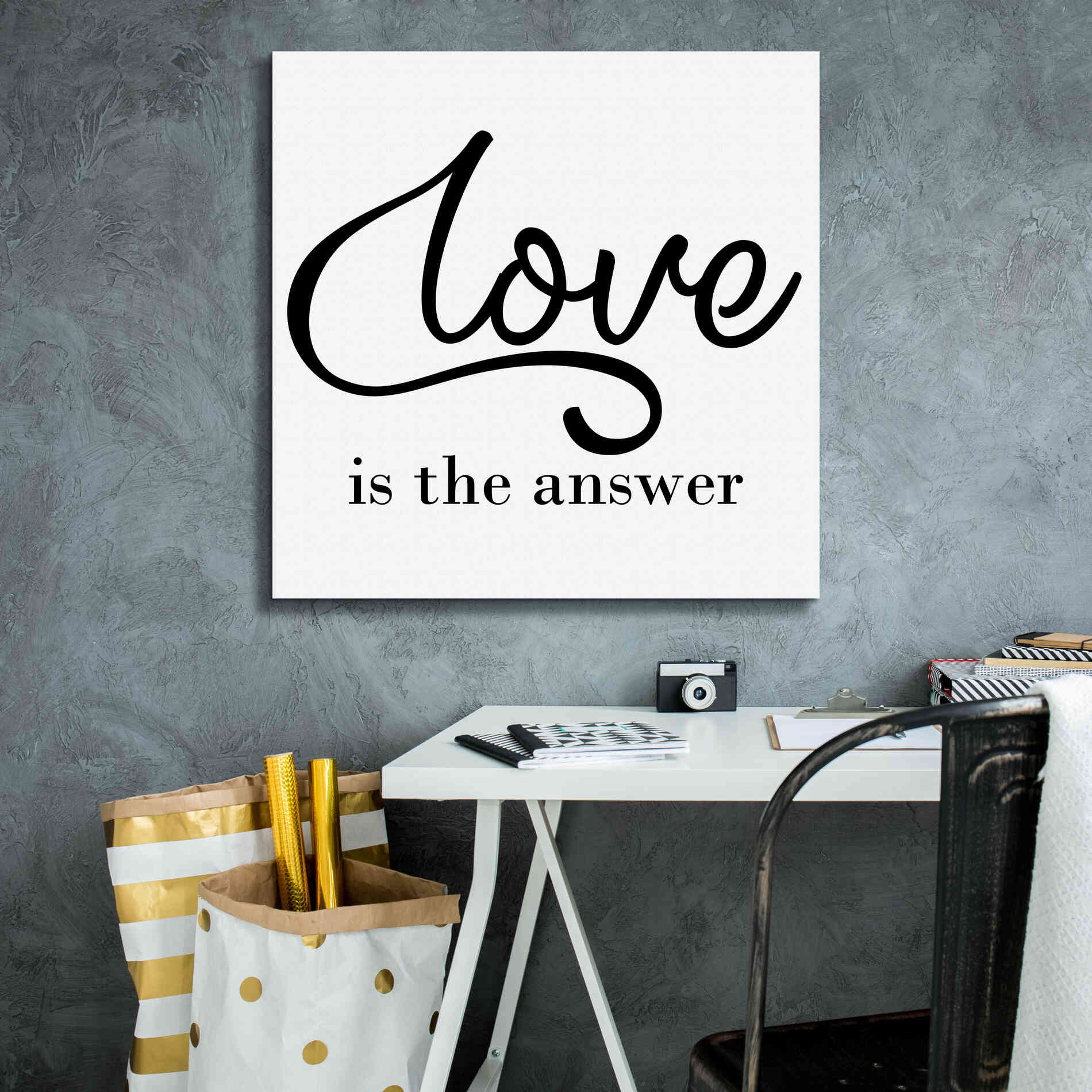 'Love Is The Answer' by Epic Portfolio, Giclee Canvas Wall Art,26x26