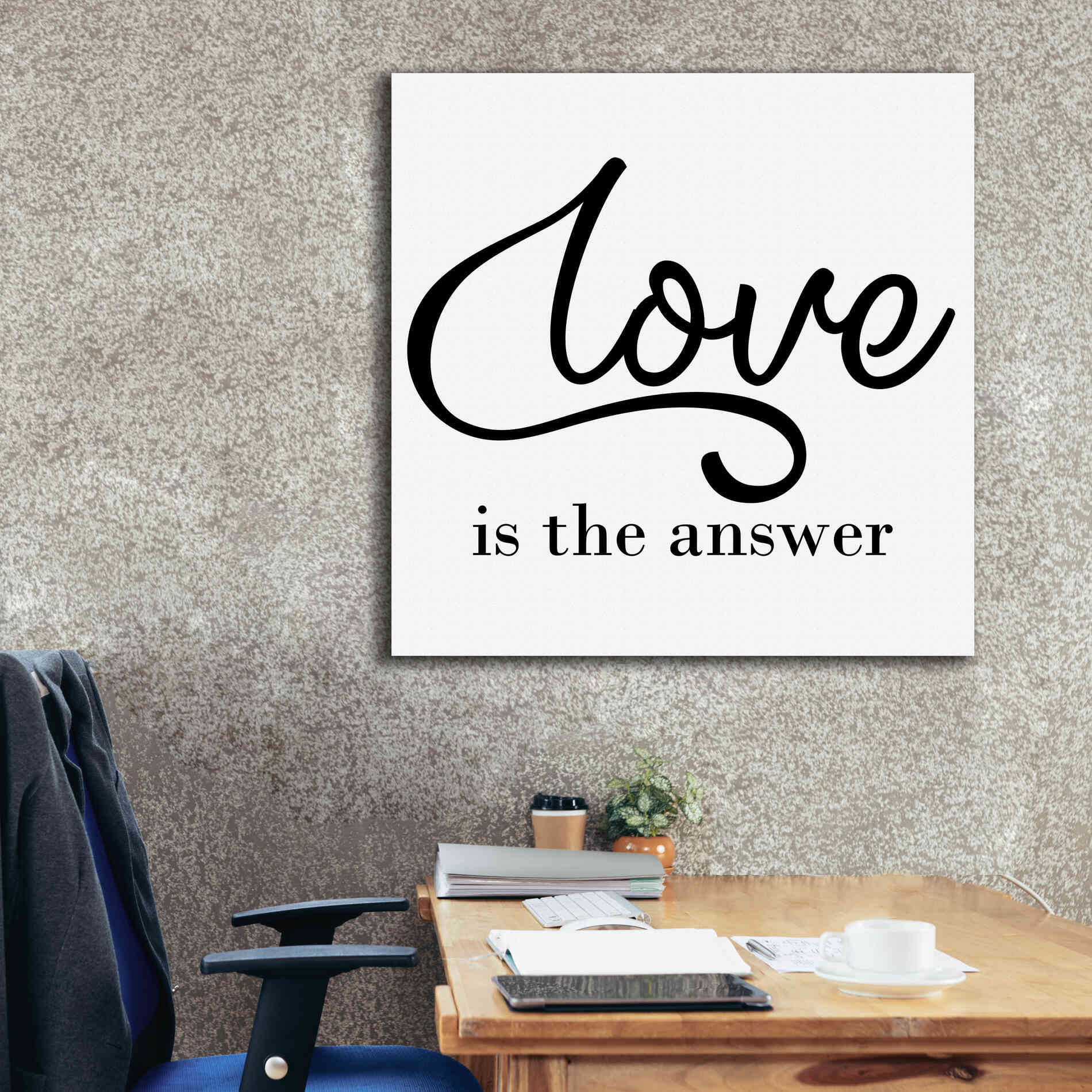 'Love Is The Answer' by Epic Portfolio, Giclee Canvas Wall Art,37x37