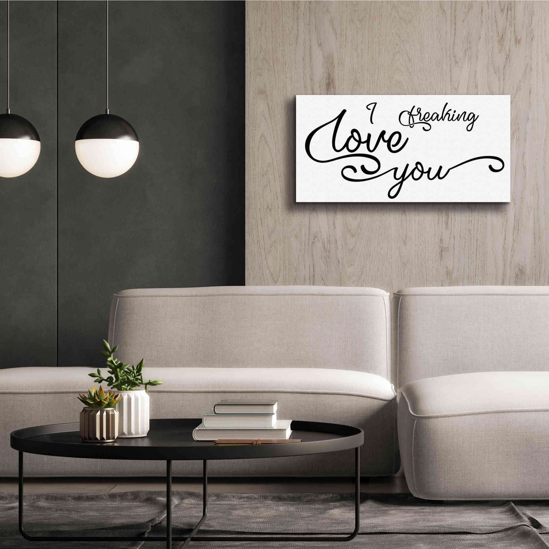 'I Freaking Love You' by Epic Portfolio, Giclee Canvas Wall Art,40x20