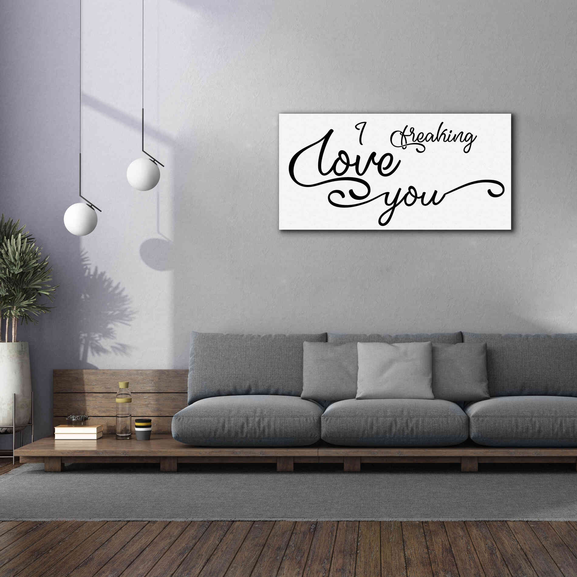 'I Freaking Love You' by Epic Portfolio, Giclee Canvas Wall Art,60x30