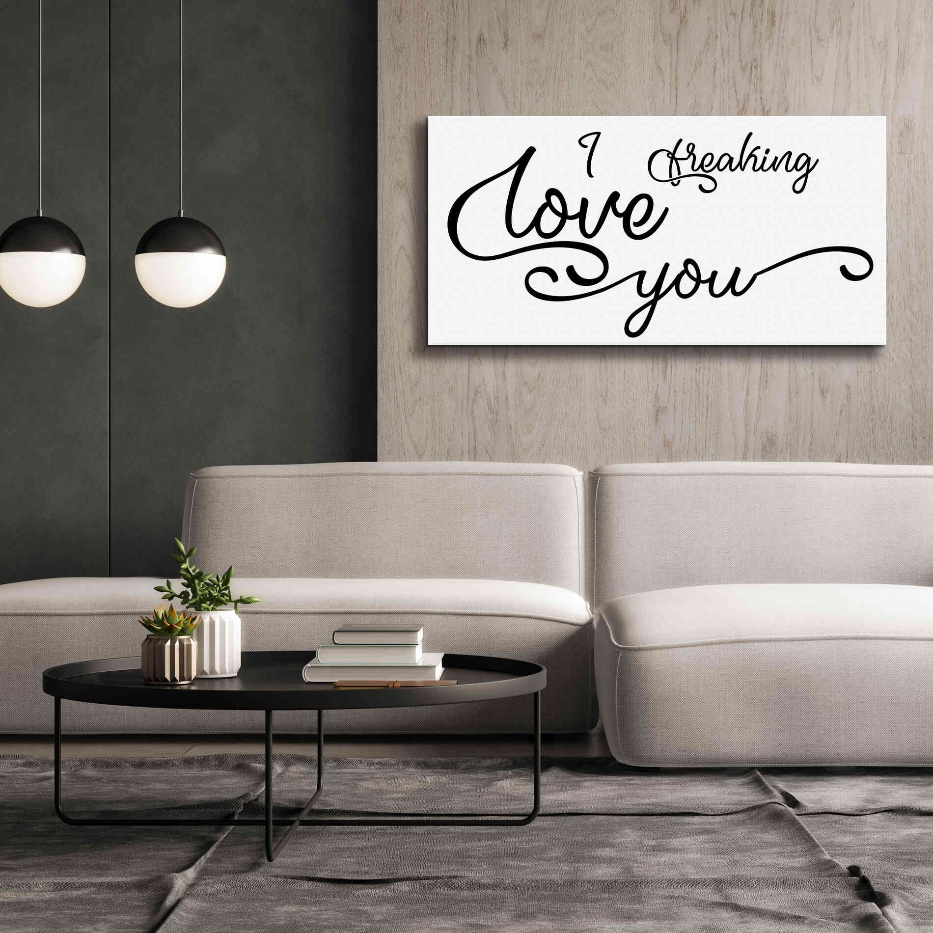 'I Freaking Love You' by Epic Portfolio, Giclee Canvas Wall Art,60x30