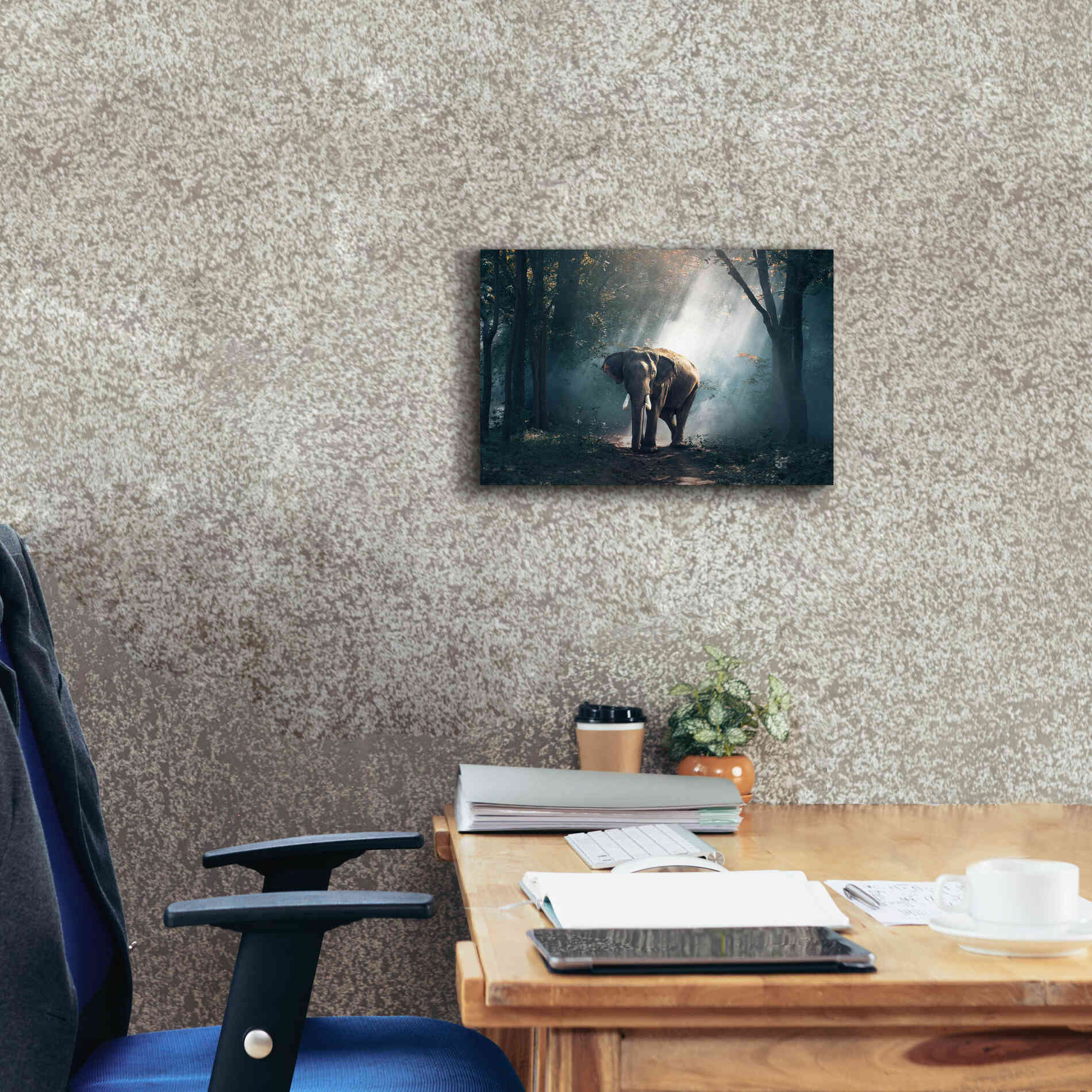 'Elephant' by Epic Portfolio, Giclee Canvas Wall Art,18x12