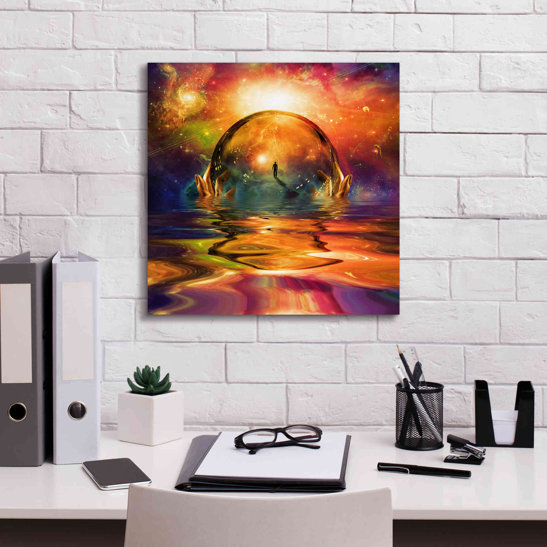 'Liquid Galaxy' by Epic Portfolio, Giclee Canvas Wall Art,18x18