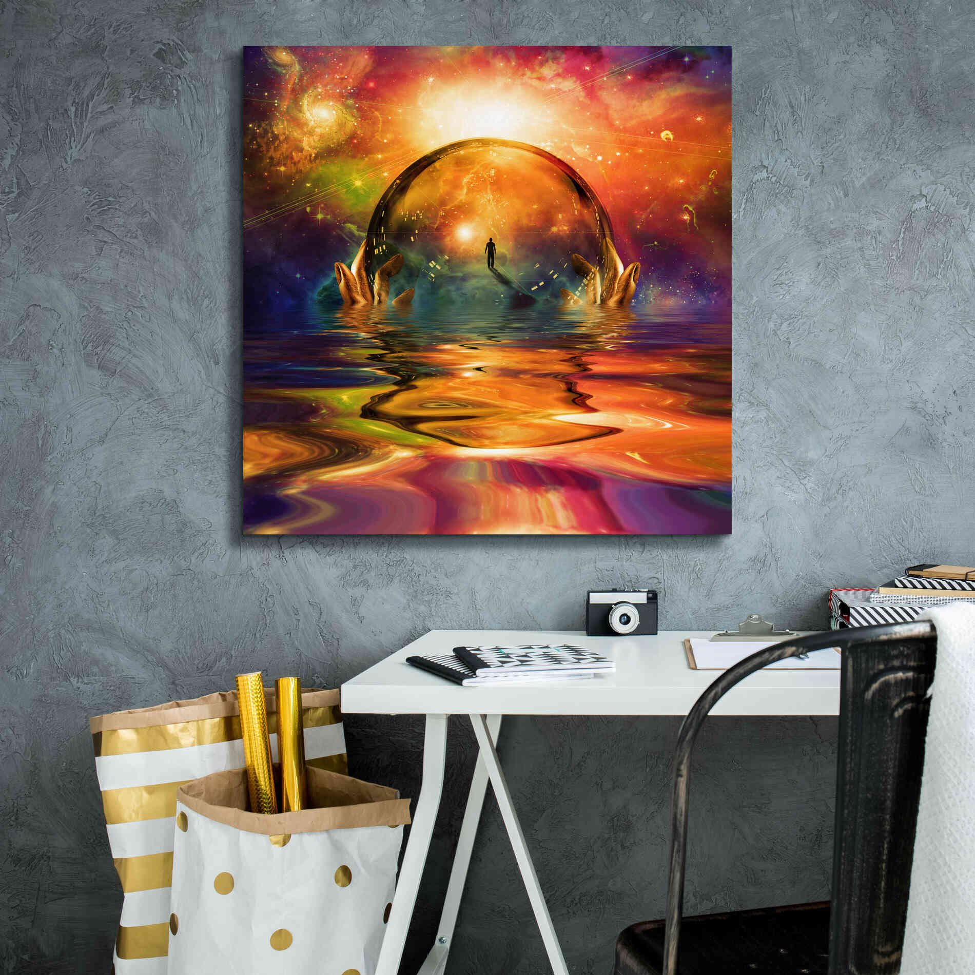 'Liquid Galaxy' by Epic Portfolio, Giclee Canvas Wall Art,26x26