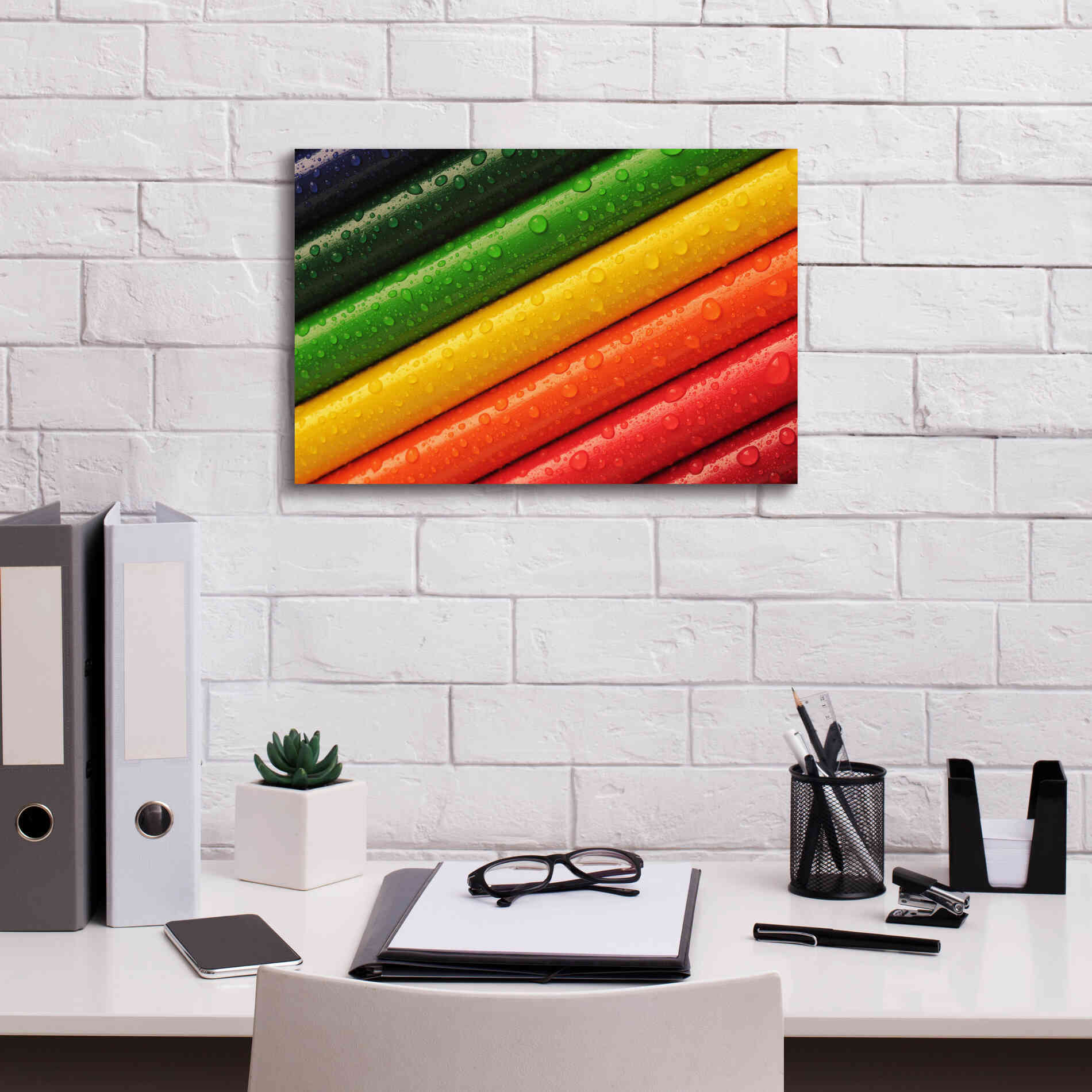 'Pencil Rainbow' by Epic Portfolio, Giclee Canvas Wall Art,18x12