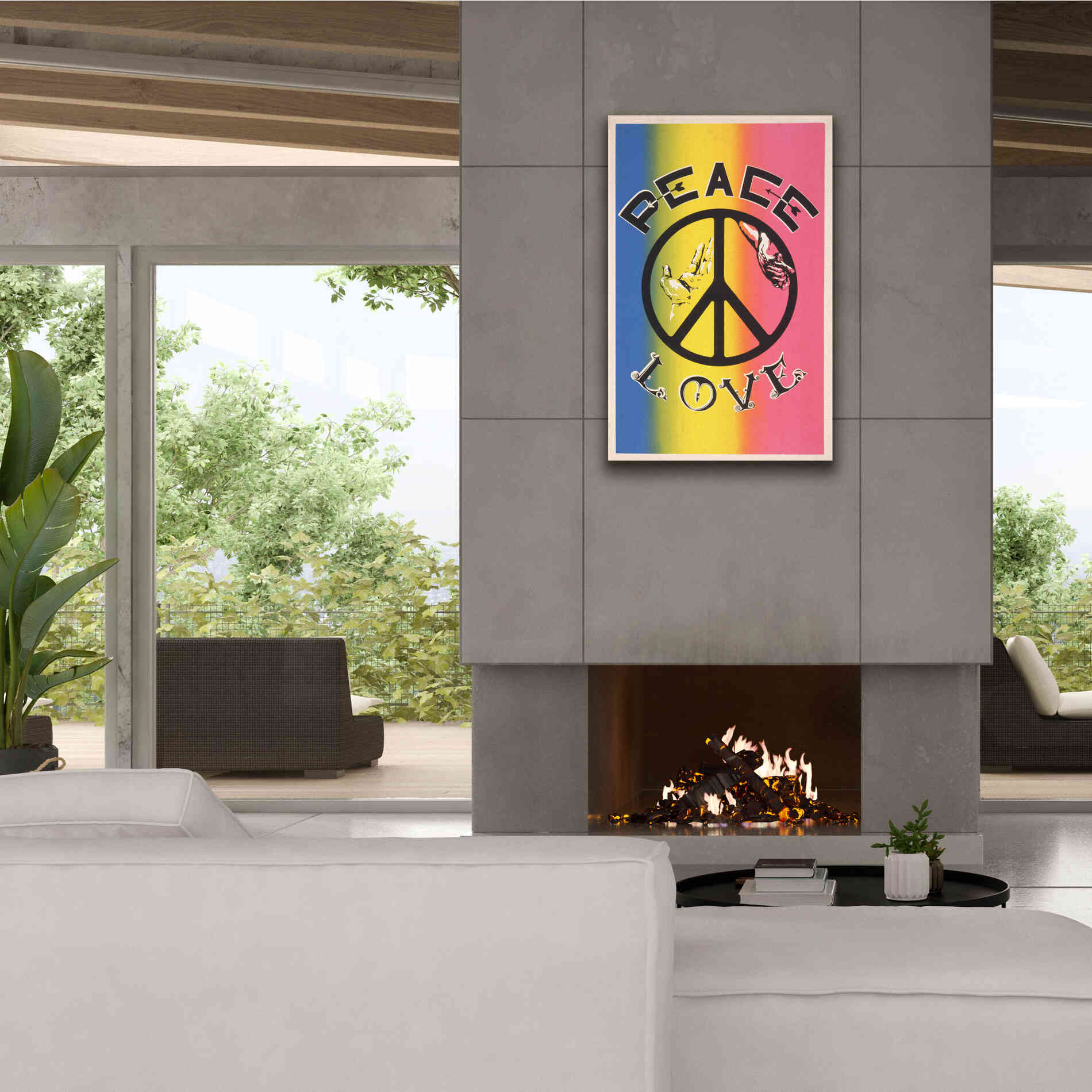 'Peace, Love' by Epic Portfolio, Giclee Canvas Wall Art,26x40