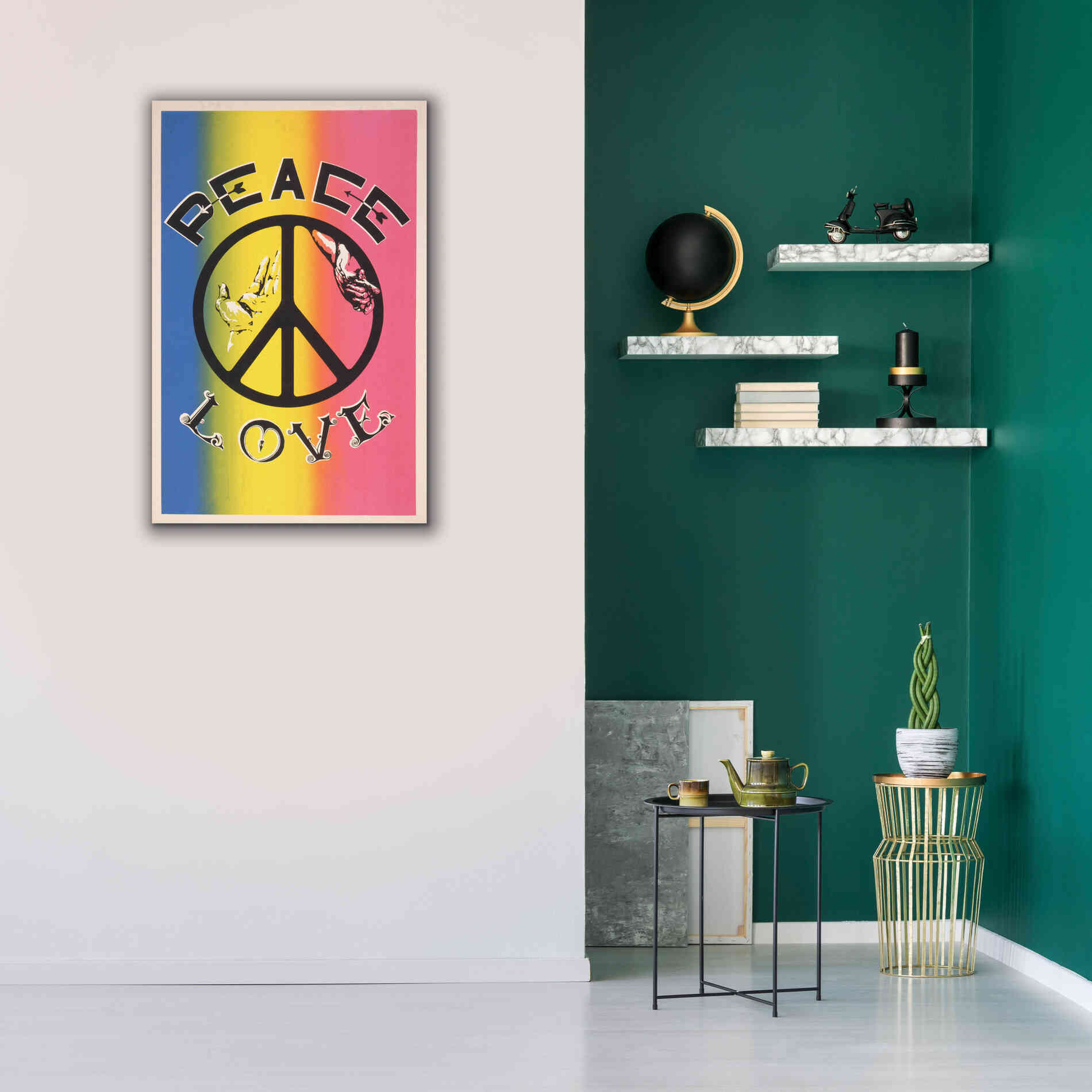 'Peace, Love' by Epic Portfolio, Giclee Canvas Wall Art,26x40