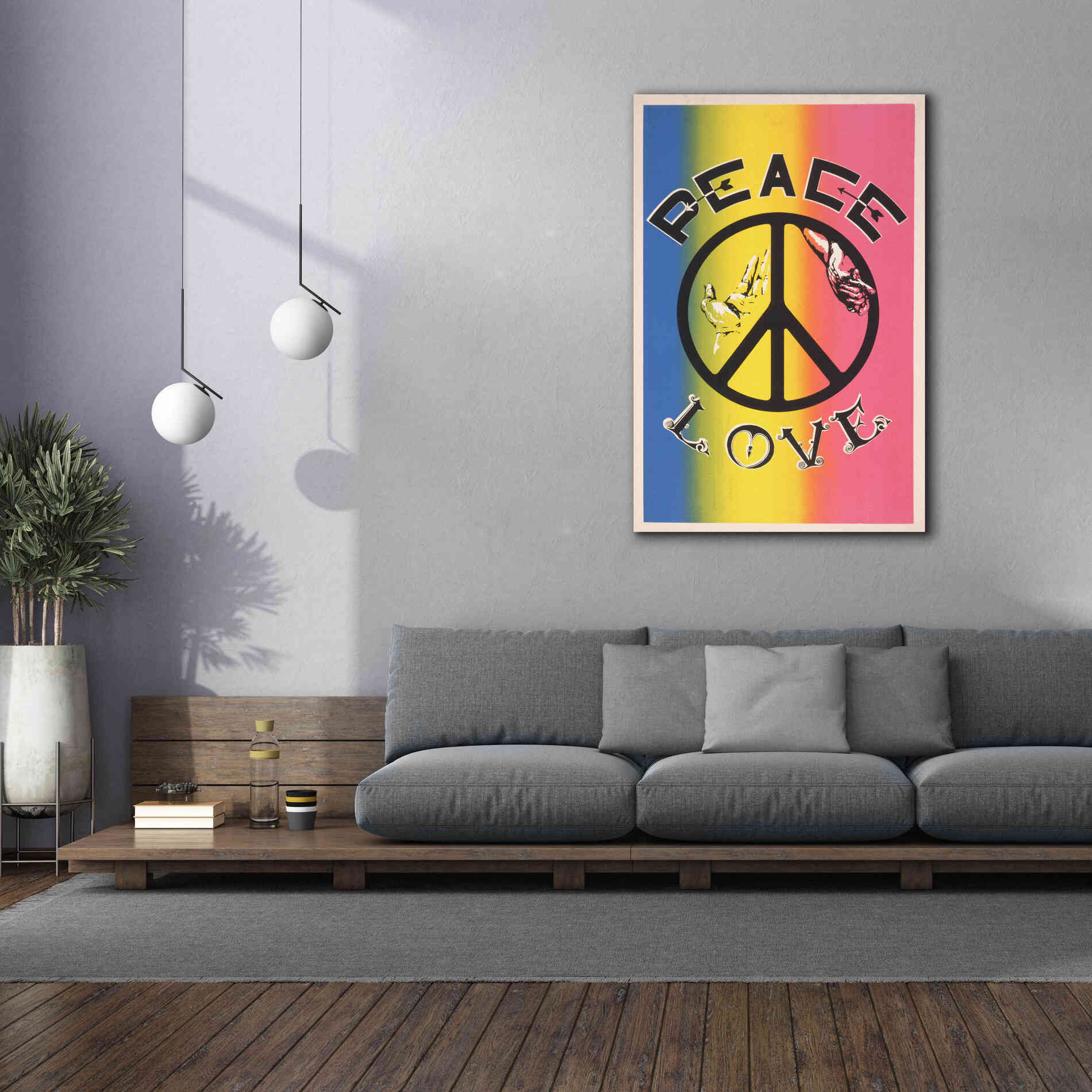 'Peace, Love' by Epic Portfolio, Giclee Canvas Wall Art,40x60