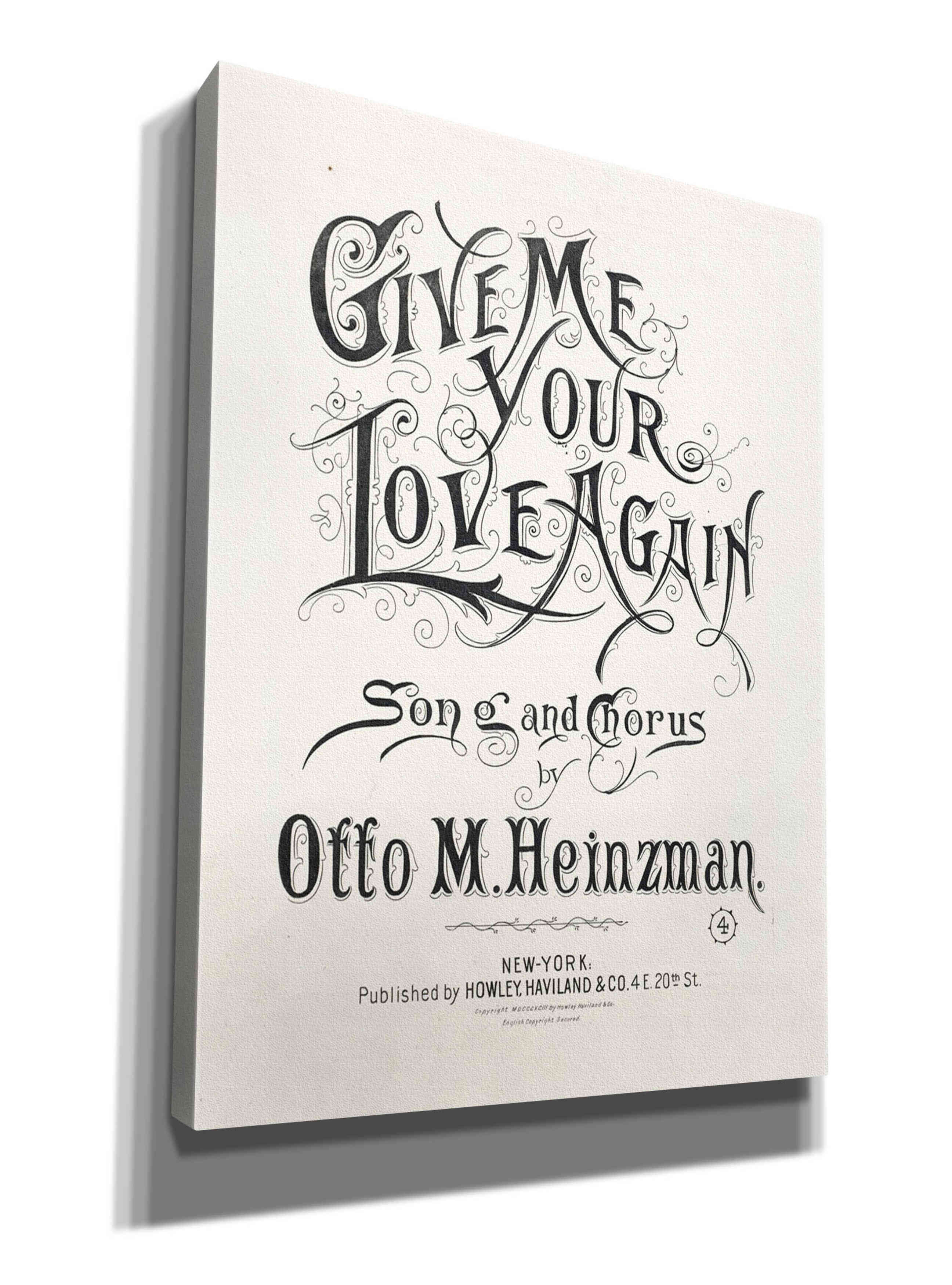 'Give Me Your Love Again (1893)' by Epic Portfolio, Giclee Canvas Wall Art