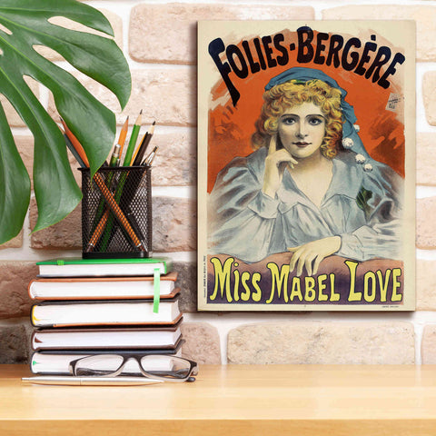 Image of 'Folies-Bergere,Miss Mabel Love (1895)' by Epic Portfolio, Giclee Canvas Wall Art,12x16
