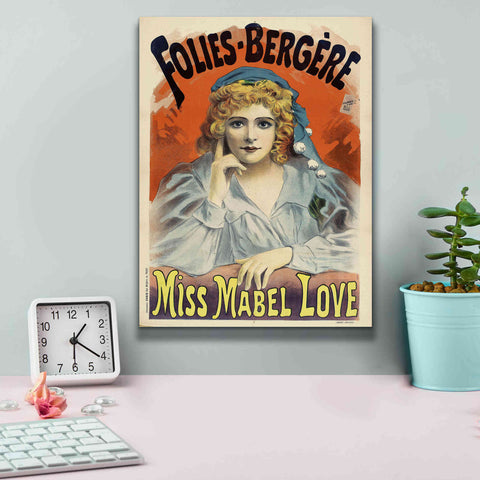 Image of 'Folies-Bergere,Miss Mabel Love (1895)' by Epic Portfolio, Giclee Canvas Wall Art,12x16