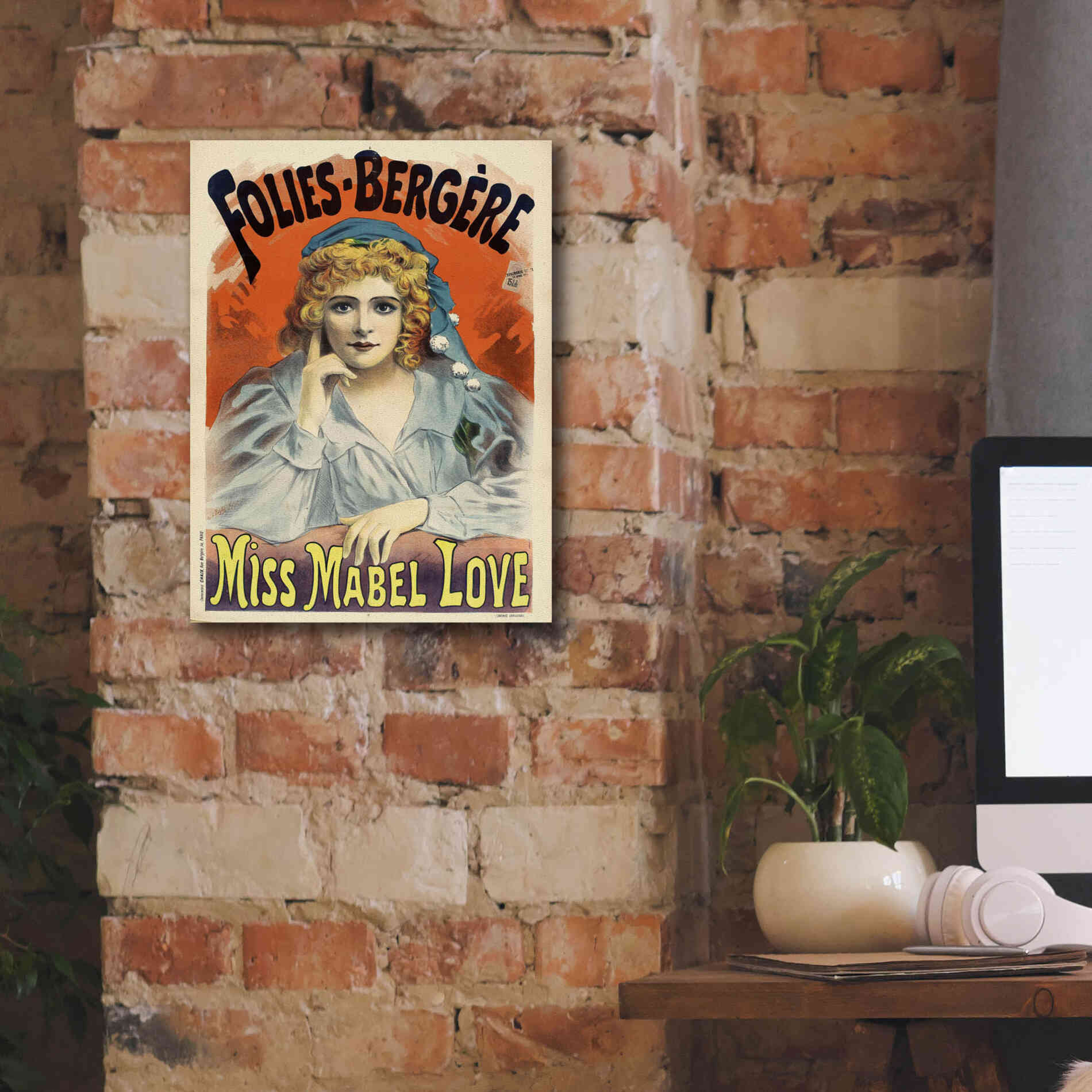 'Folies-Bergere,Miss Mabel Love (1895)' by Epic Portfolio, Giclee Canvas Wall Art,12x16