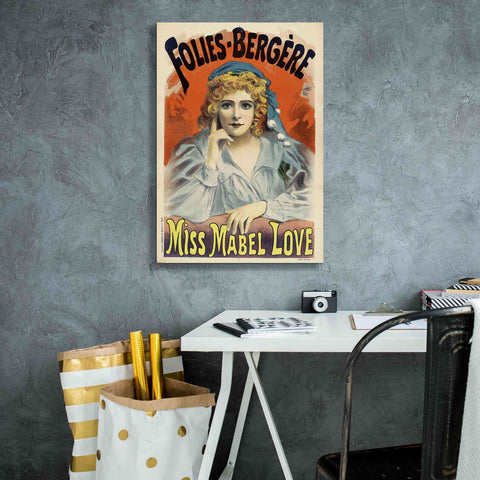 Image of 'Folies-Bergere,Miss Mabel Love (1895)' by Epic Portfolio, Giclee Canvas Wall Art,18x26