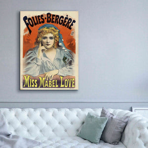 'Folies-Bergere,Miss Mabel Love (1895)' by Epic Portfolio, Giclee Canvas Wall Art,40x54